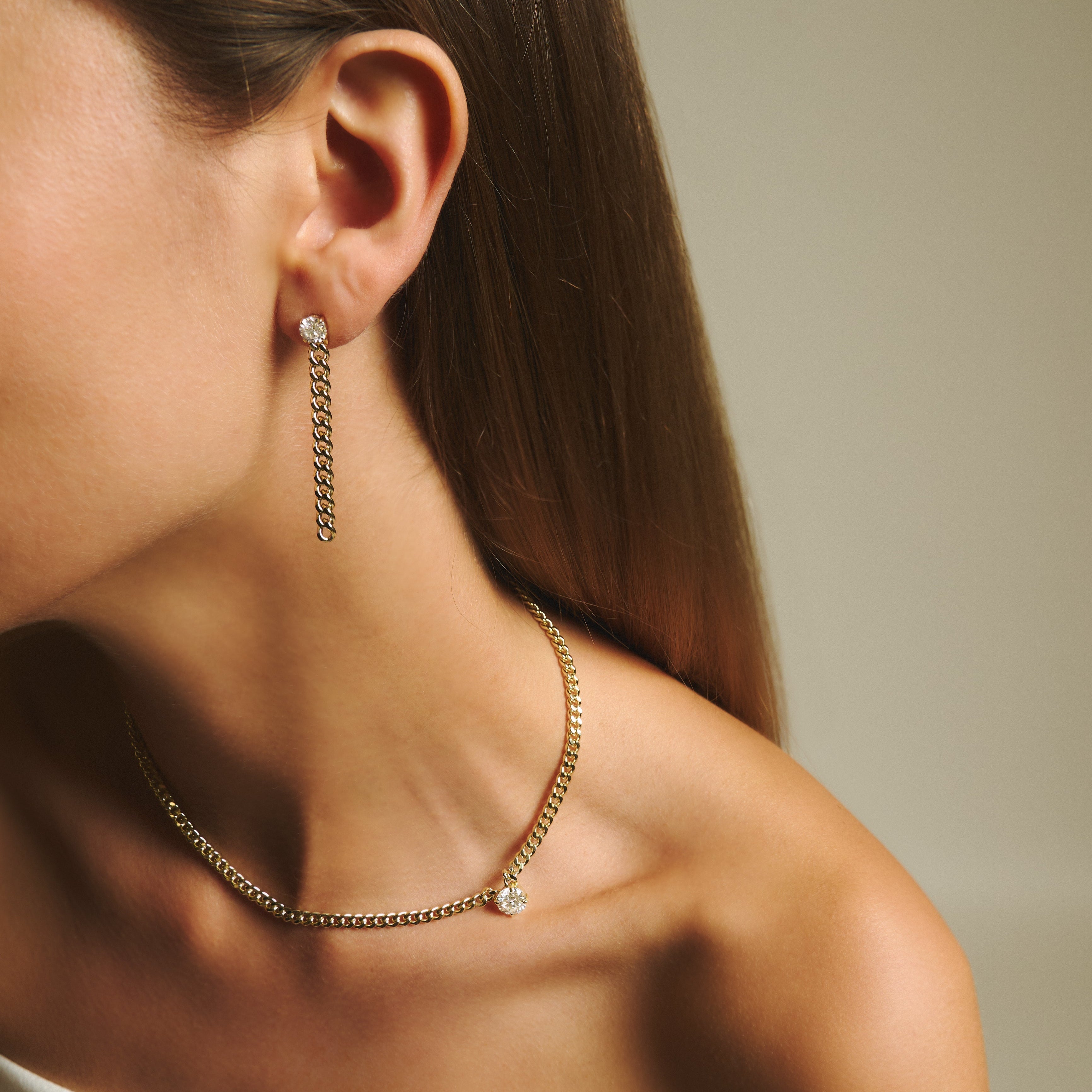 Round curb-link necklace 2ct - Round Diamond Curb Chain Necklace -  The Future Rocks -    6