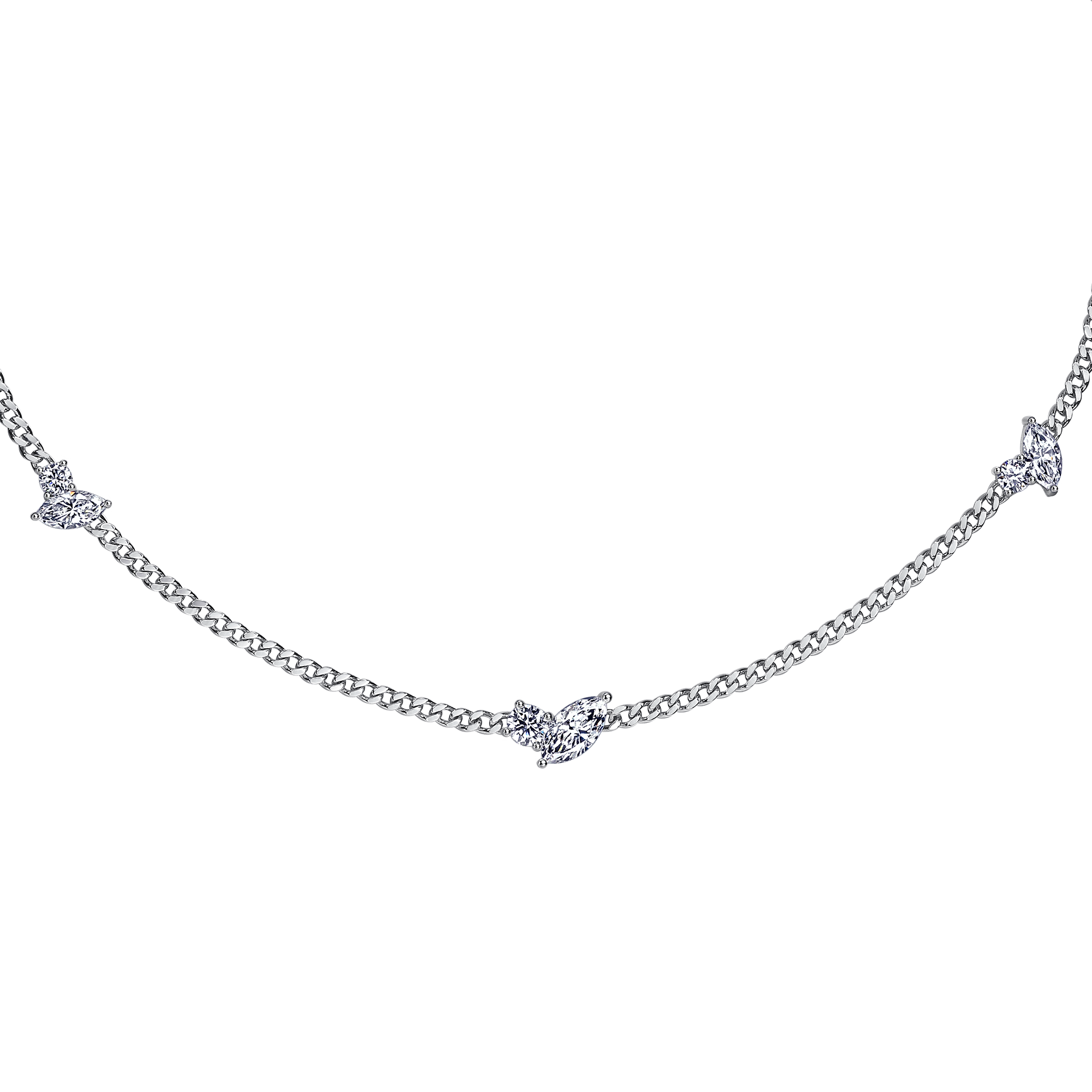  Clara curb-link necklace - Curb-Link Lab Diamond Necklace -  The Future Rocks -    4 