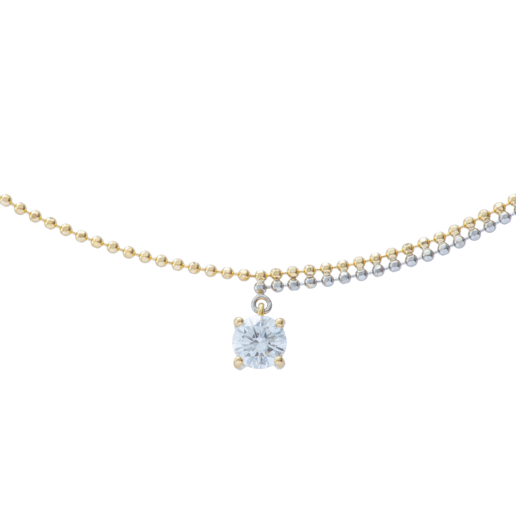  Pixel 0.23ct round chain necklace - Pixel Mixed Metal Round Chain Necklace -  The Future Rocks -    1 