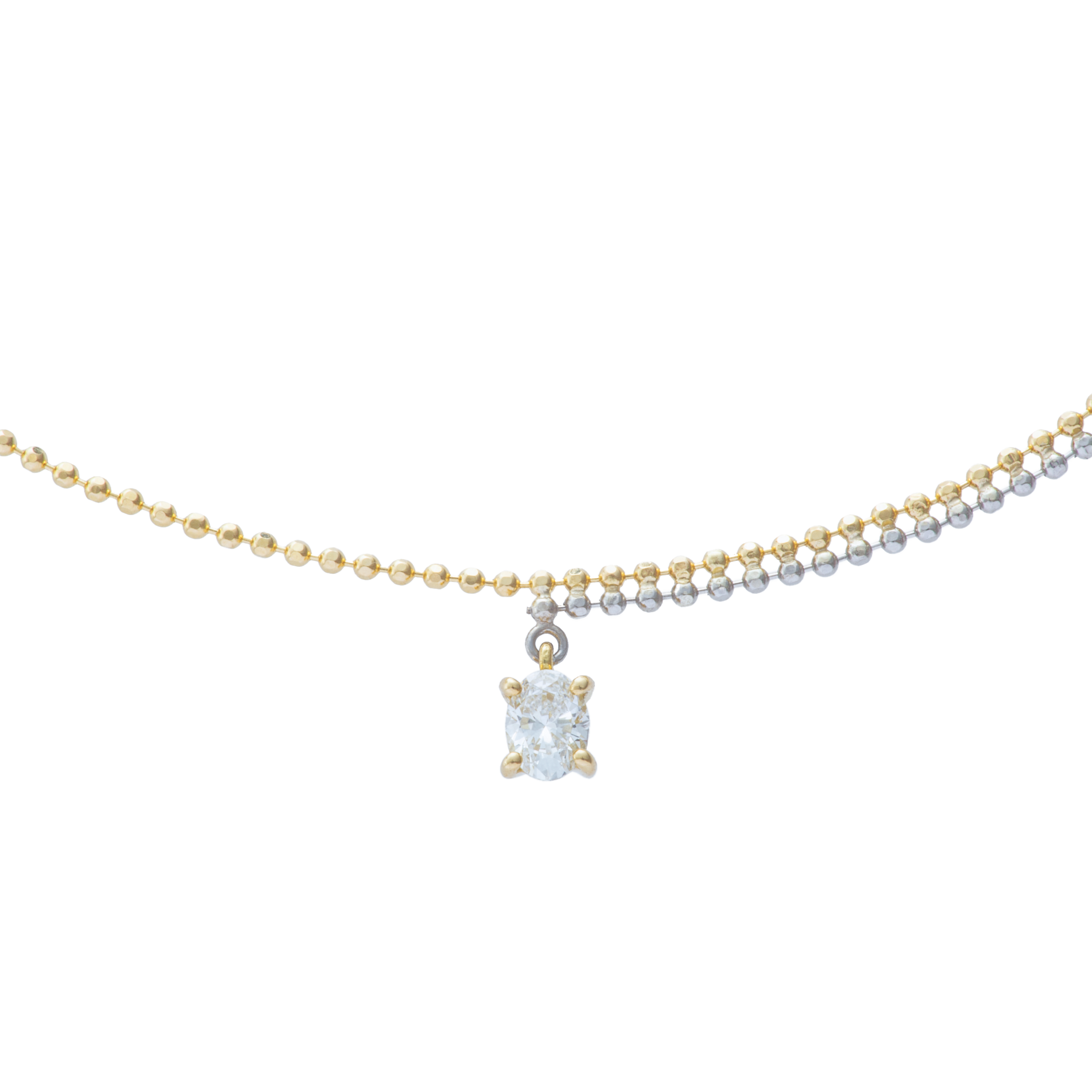  Pixel 0.15ct oval chain necklace - Pixel Mixed Metal Oval Chain Necklace -  The Future Rocks -    1 