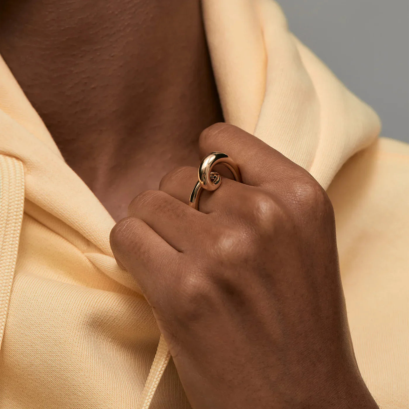  Whirlwind gold ring - Solid Gold Heart Ring -  The Future Rocks -    2 