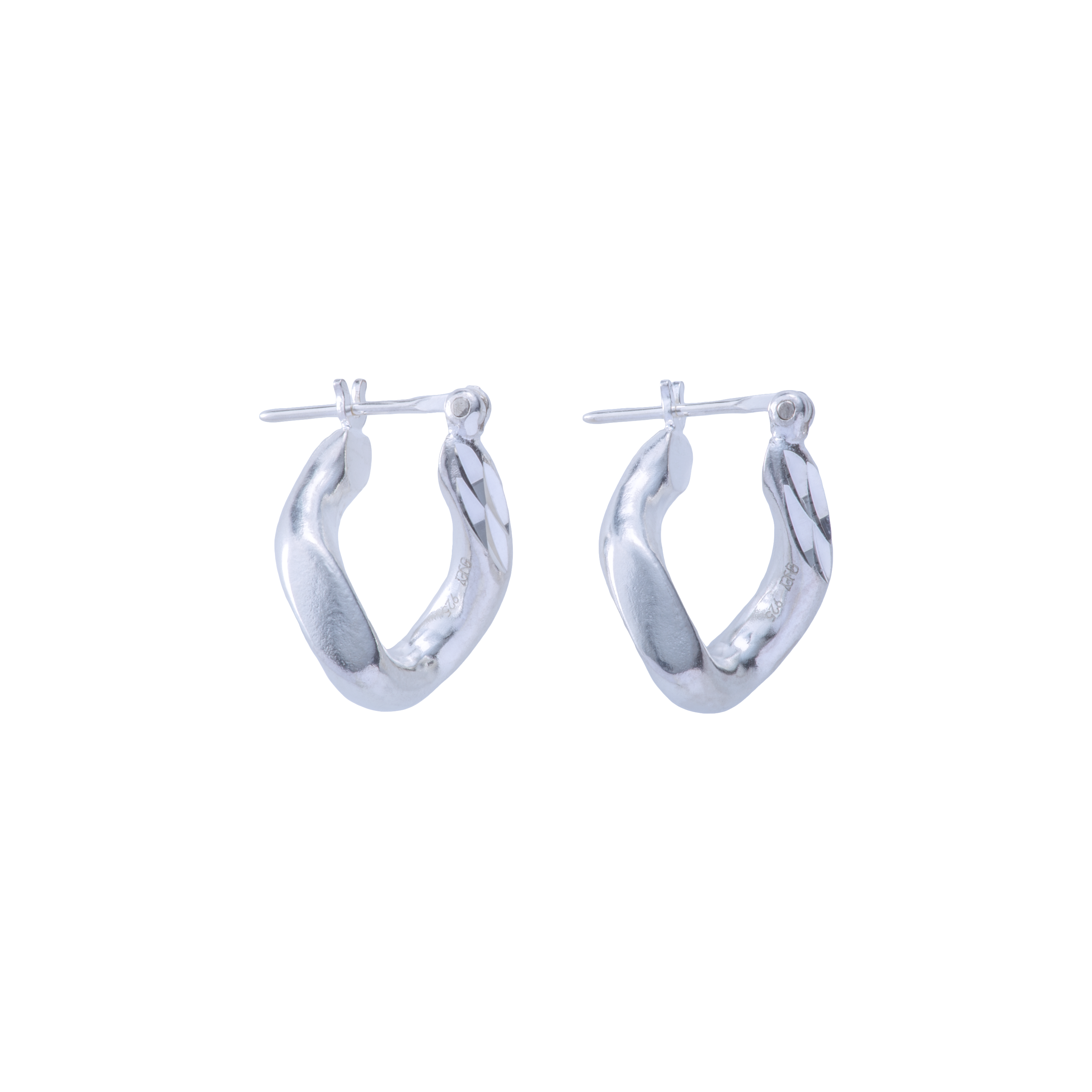  Kihei design cut earrings - Sterling Silver Kihei Hoop Earrings -  The Future Rocks -    1 