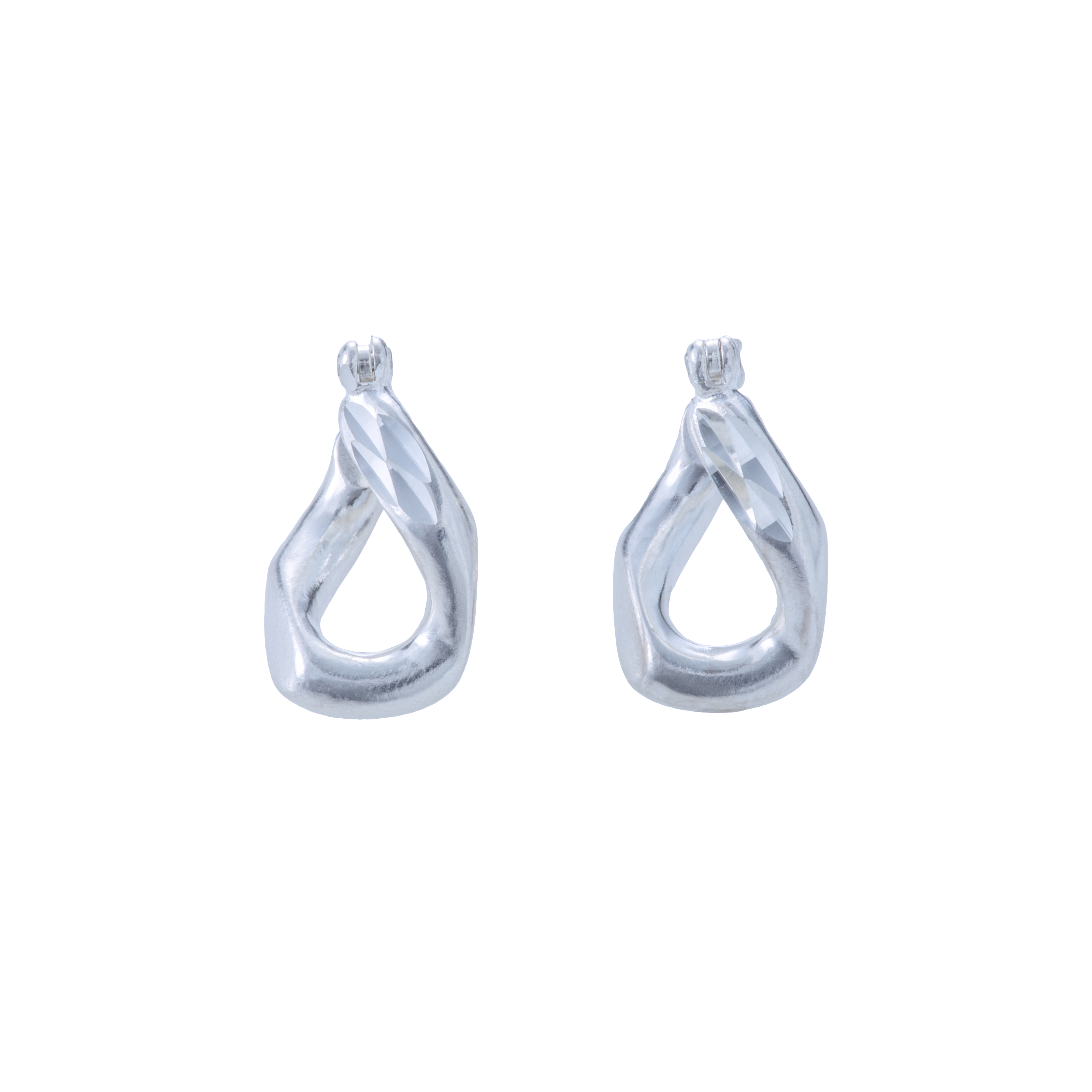  Kihei design cut earrings - Sterling Silver Kihei Hoop Earrings -  The Future Rocks -    4 