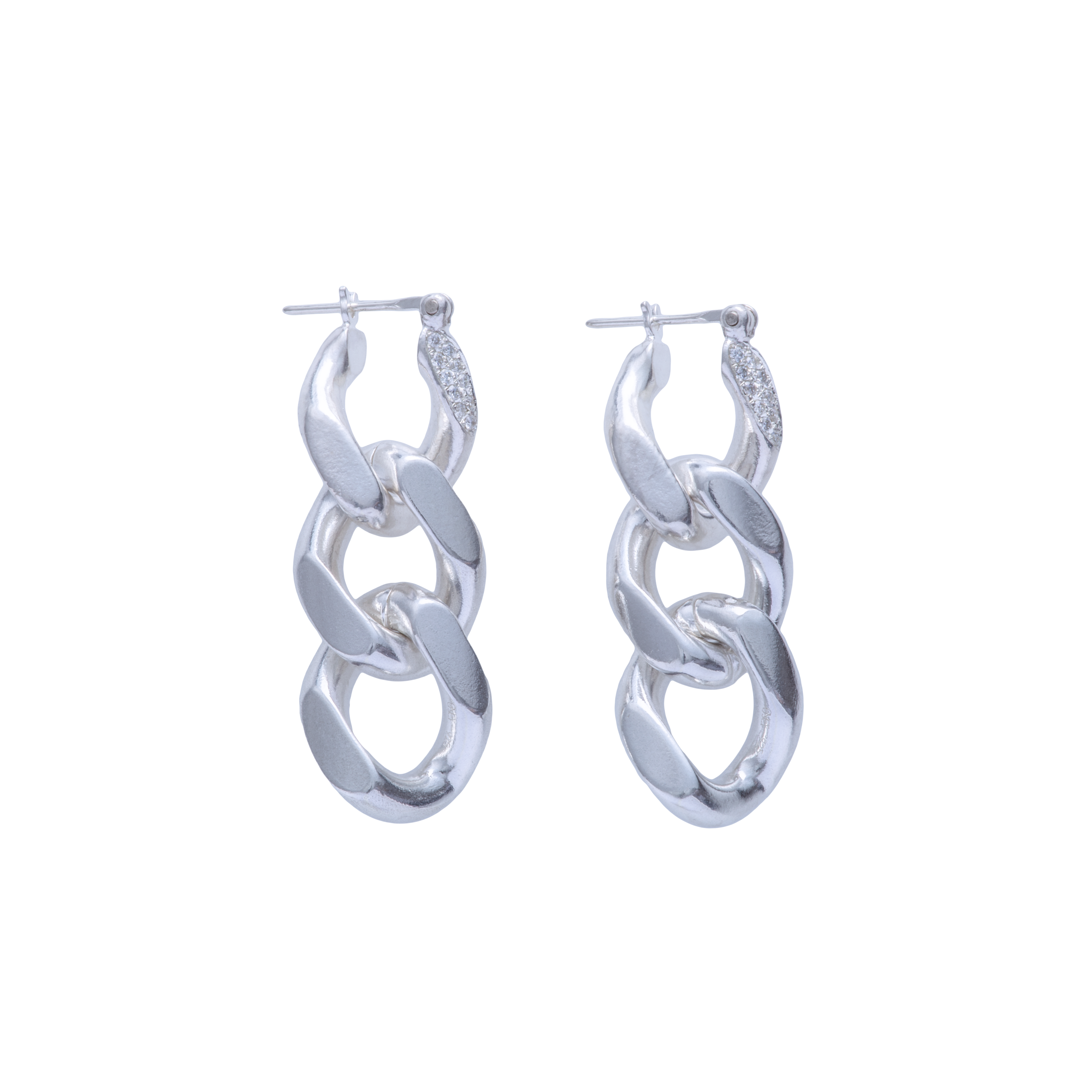  Kihei melee diamond triple earrings - Kihei Melee Diamond Silver Chain Earrings -  The Future Rocks -    1 