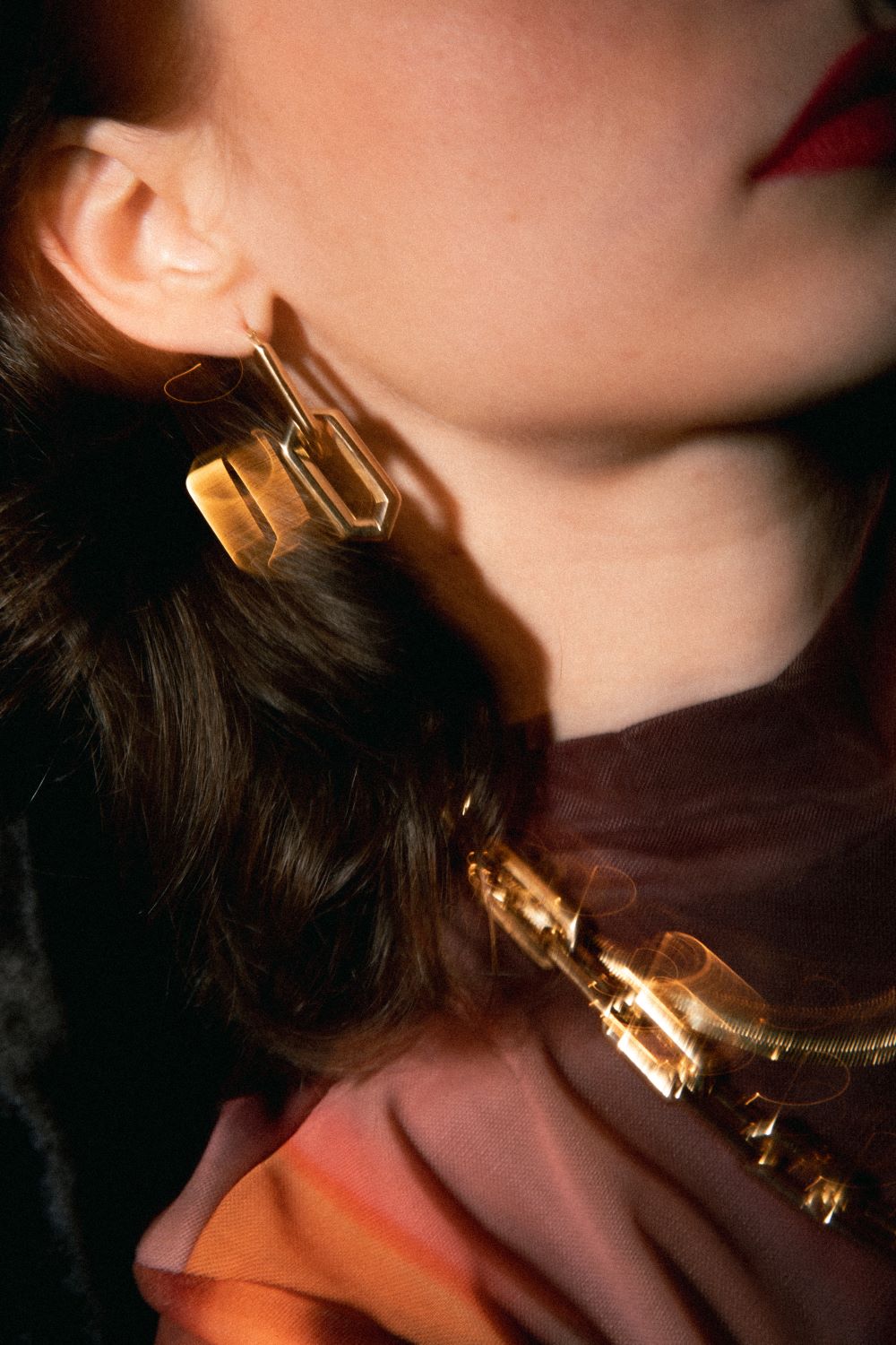  Late night stacking earrings - Link Chain Earrings -  The Future Rocks -    6 