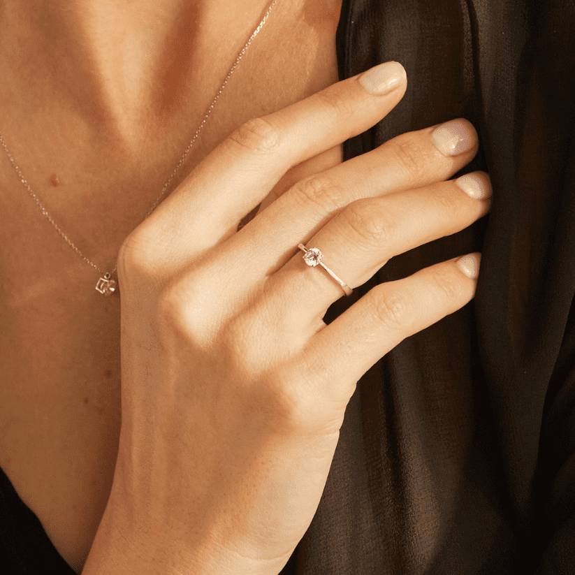  Alaska ring - Lab-Grown Diamond Solitaire Ring -  The Future Rocks -    8 