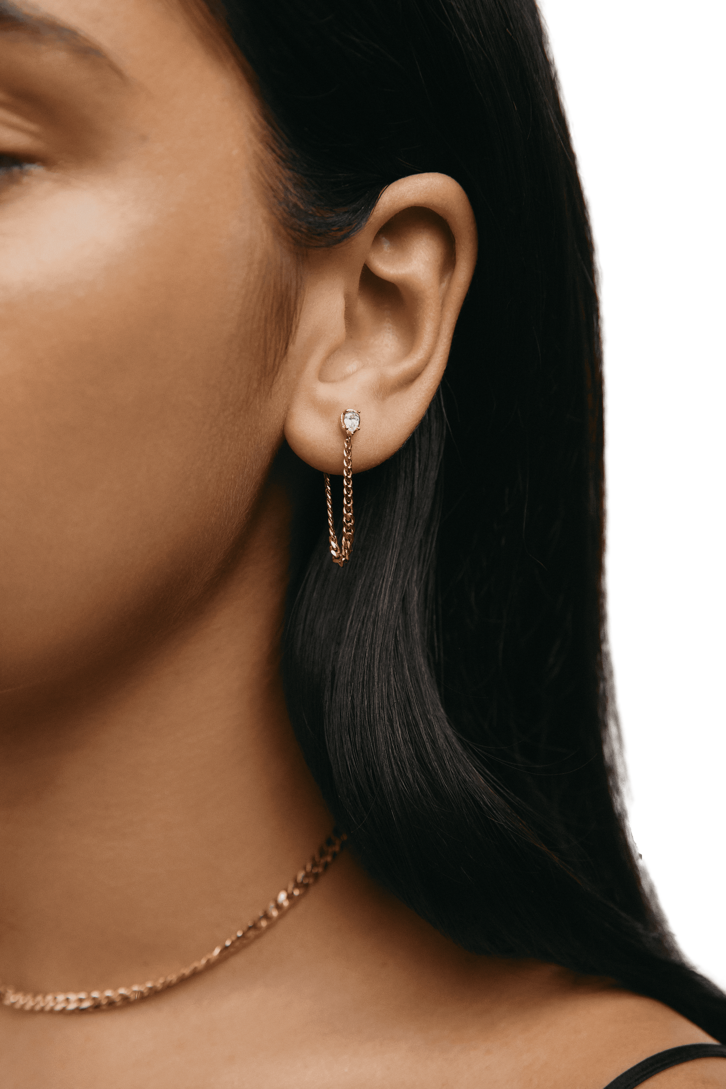  Chuva chain earrings - 14K Gold Chain Earrings -  The Future Rocks -    4 