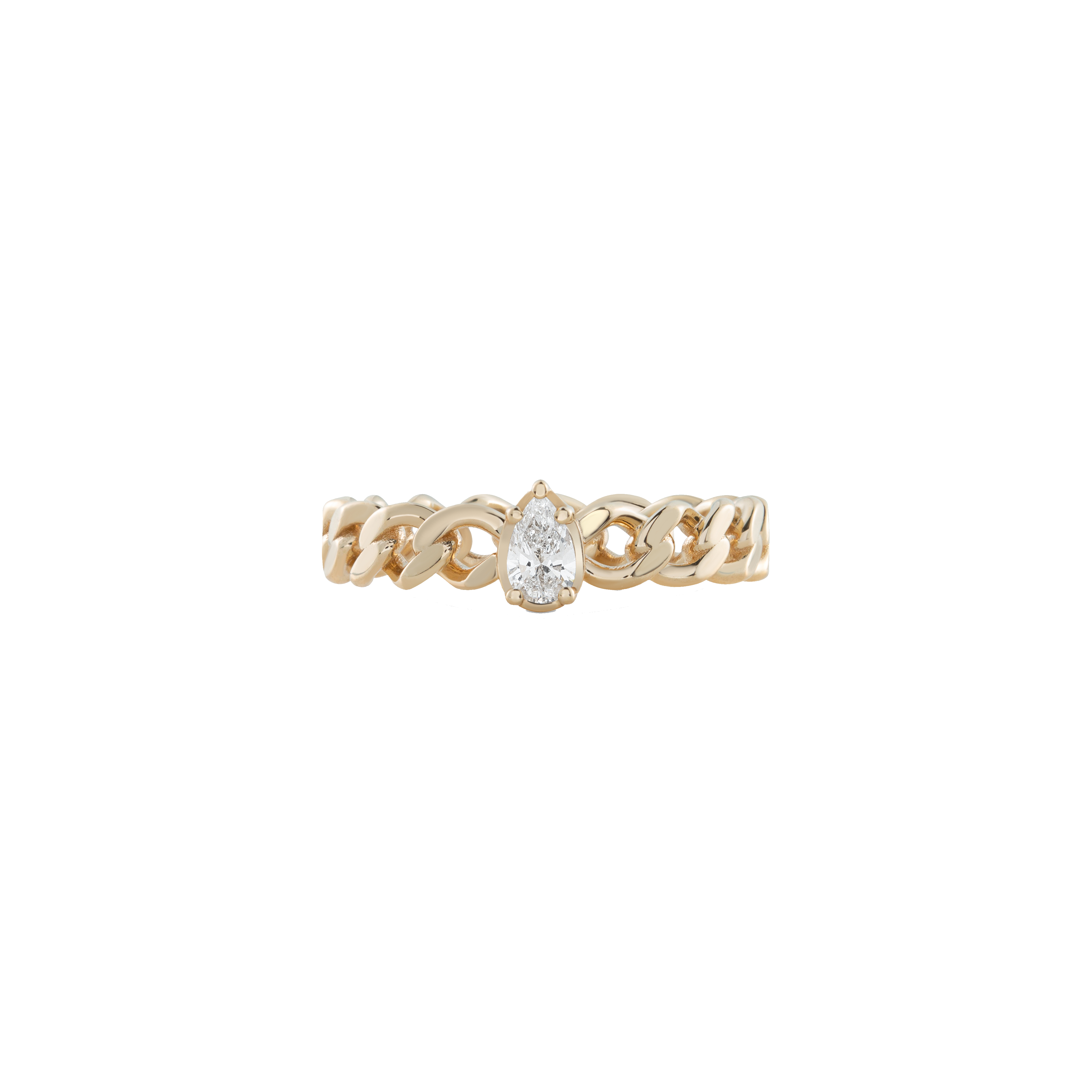  Chuva ring - Lab-Grown Diamond Gold Chain Ring -  The Future Rocks -    1 