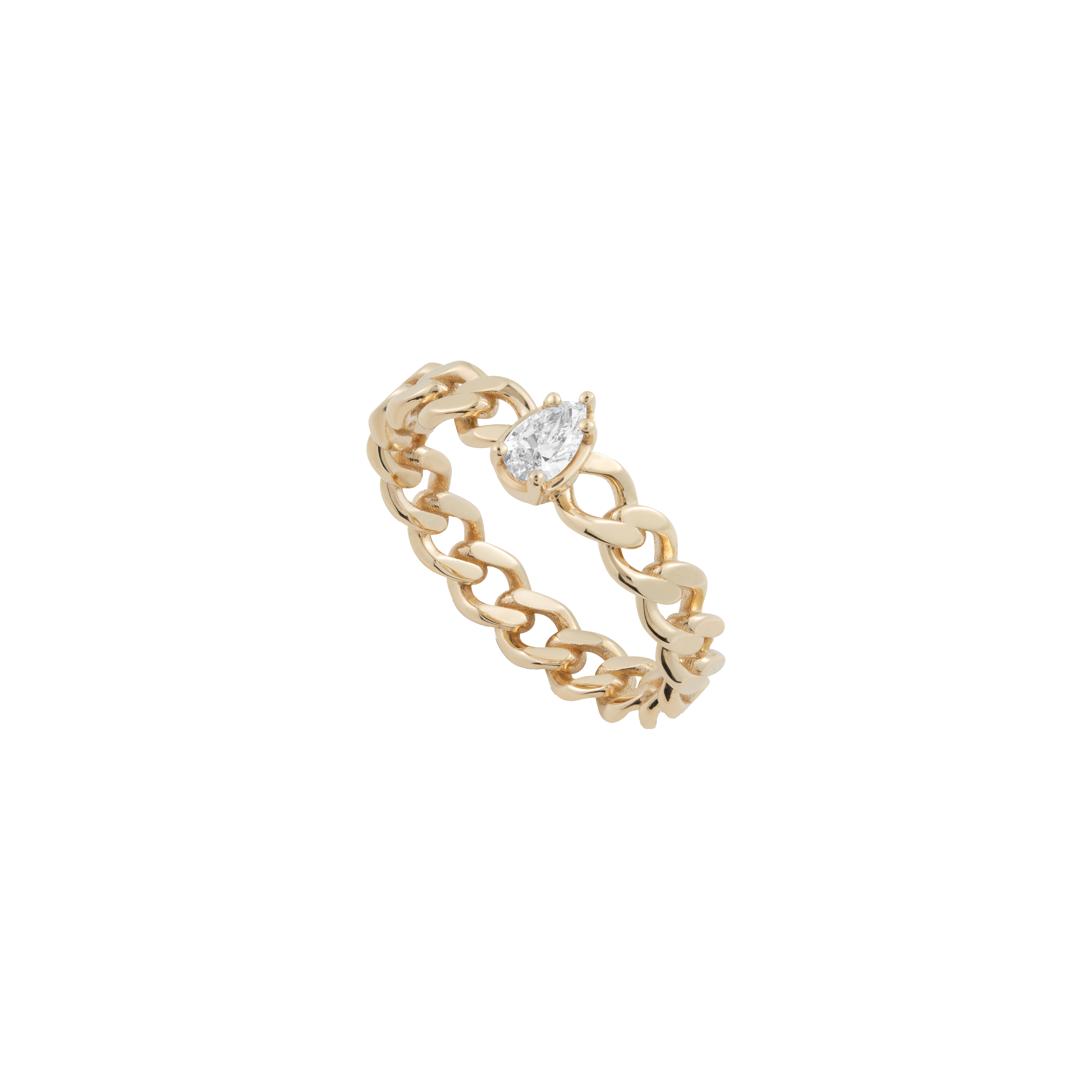  Chuva ring - Lab-Grown Diamond Gold Chain Ring -  The Future Rocks -    3 