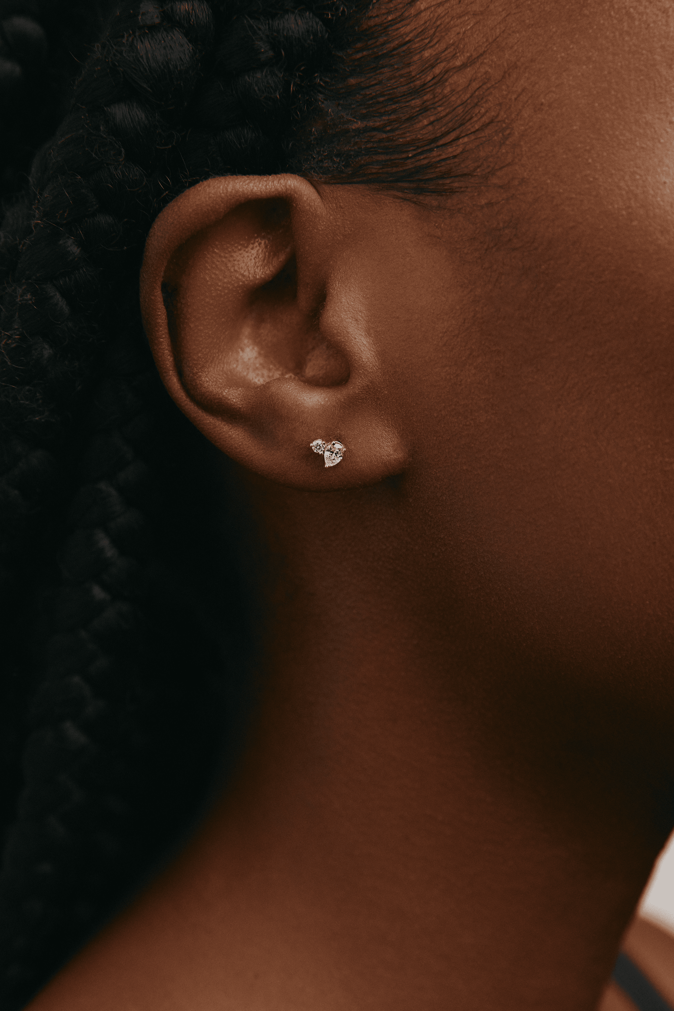  Cluster studs - Lab-Grown Diamond Cluster Stud Earrings -  The Future Rocks -    2 