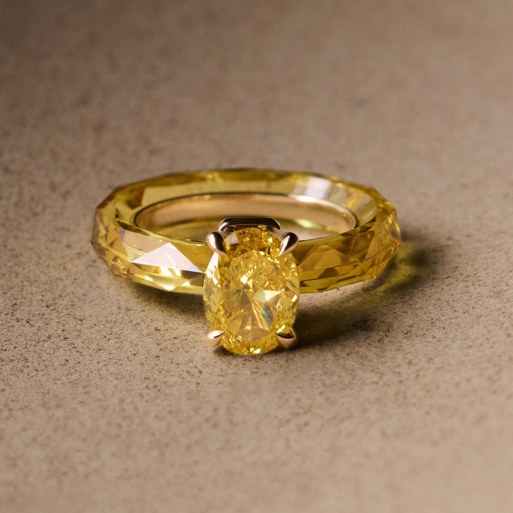  BLONDIE - Blondie - 2ct Oval Cut Lab-Grown Yellow Diamond IGI-certified -  The Future Rocks -    6 