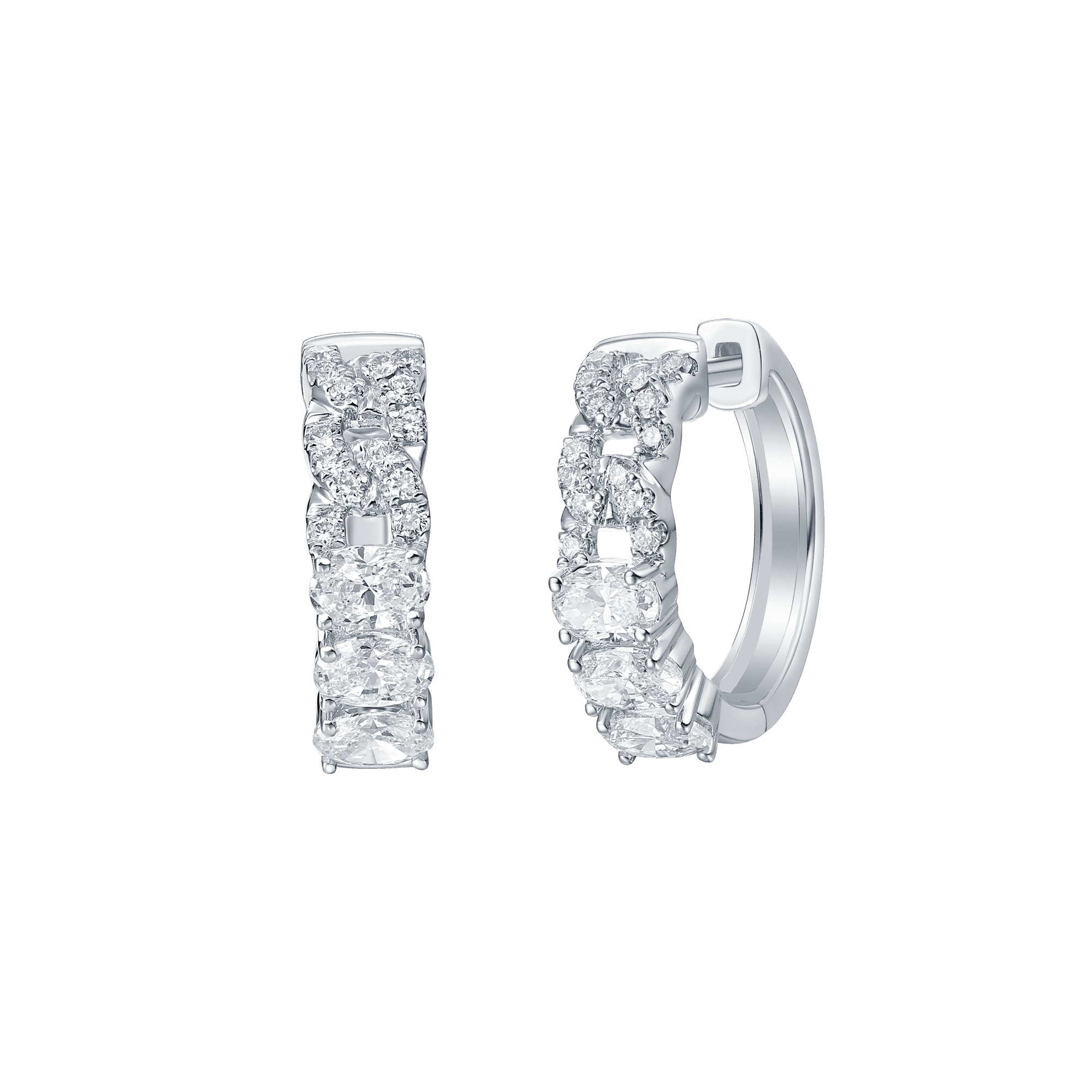 Dvaita huggies earrings - Dvaita Diamond Huggie Earrings -  The Future Rocks -    1