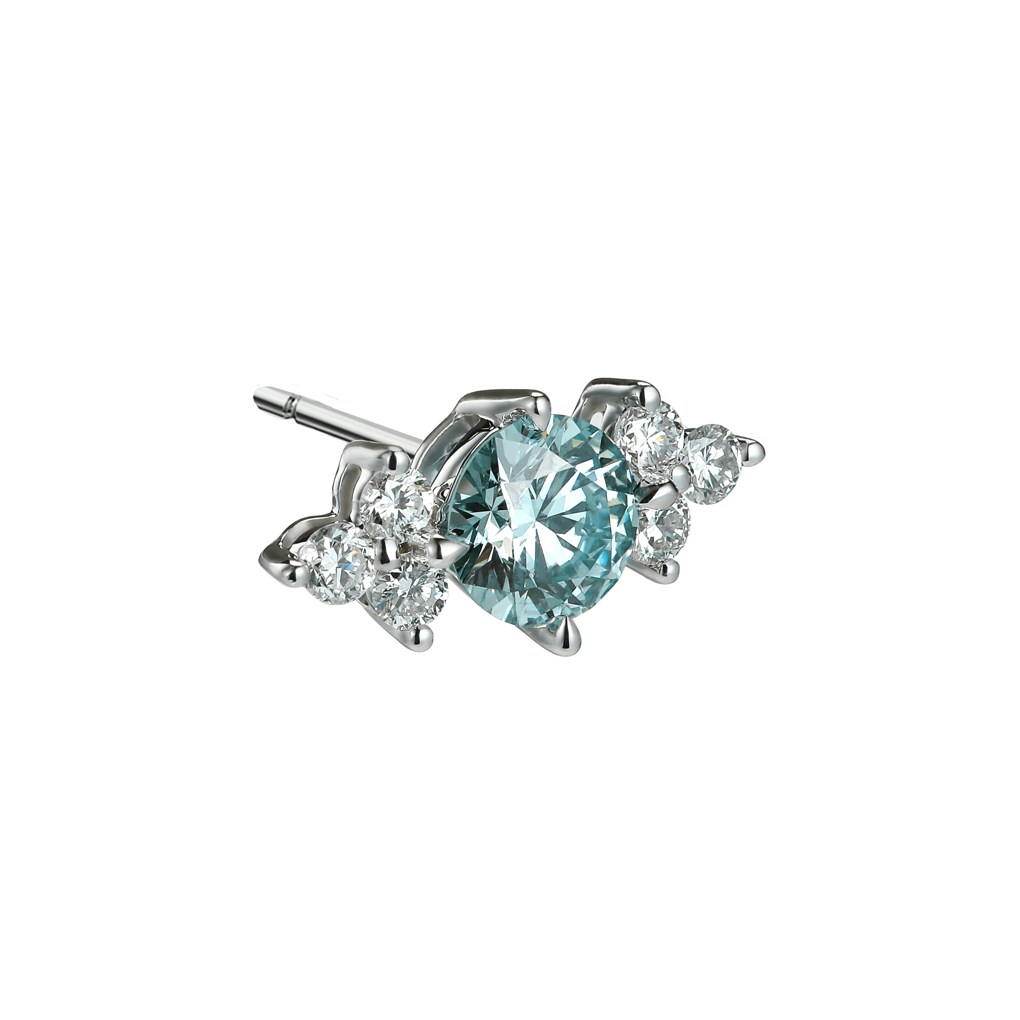  Round brilliant blue joy earrings - Round Cut Blue Diamond Earrings -  The Future Rocks -    4 