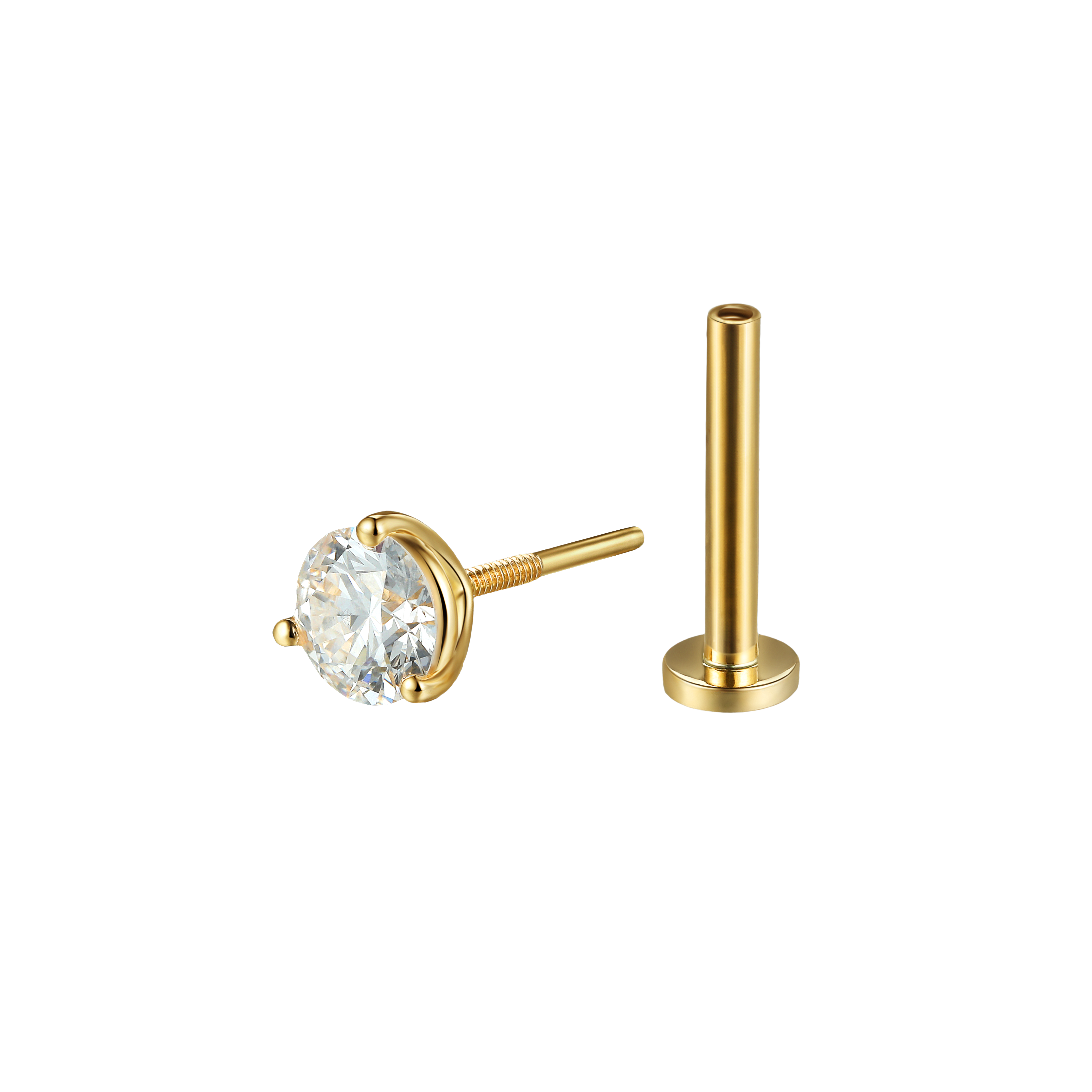  Round brilliant flatback earrings - Round Brilliant Diamond Flatback Earrings -  The Future Rocks -    5 