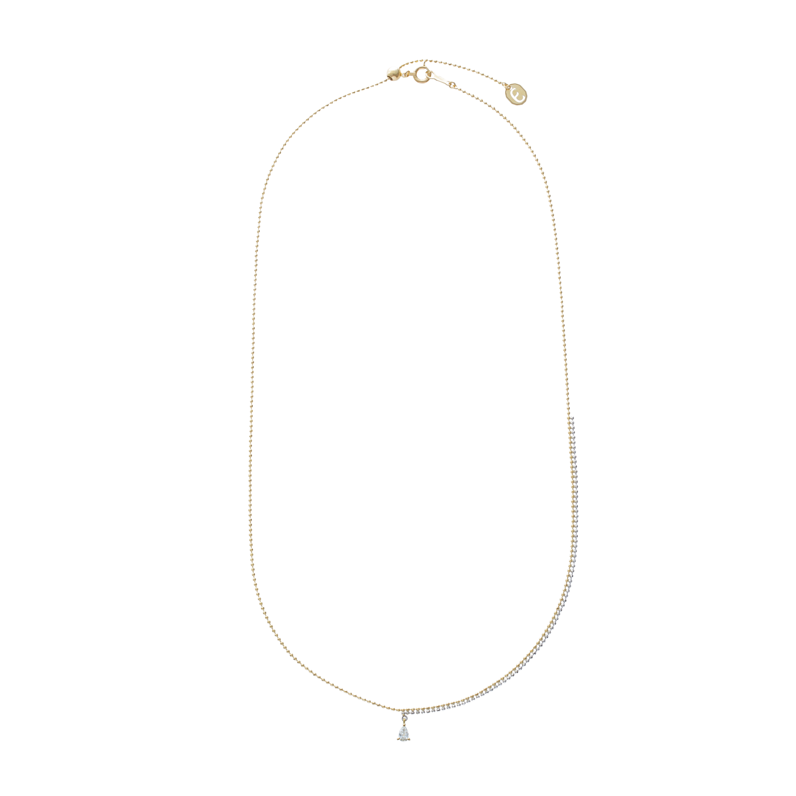 Pixel 0.12ct pear chain necklace