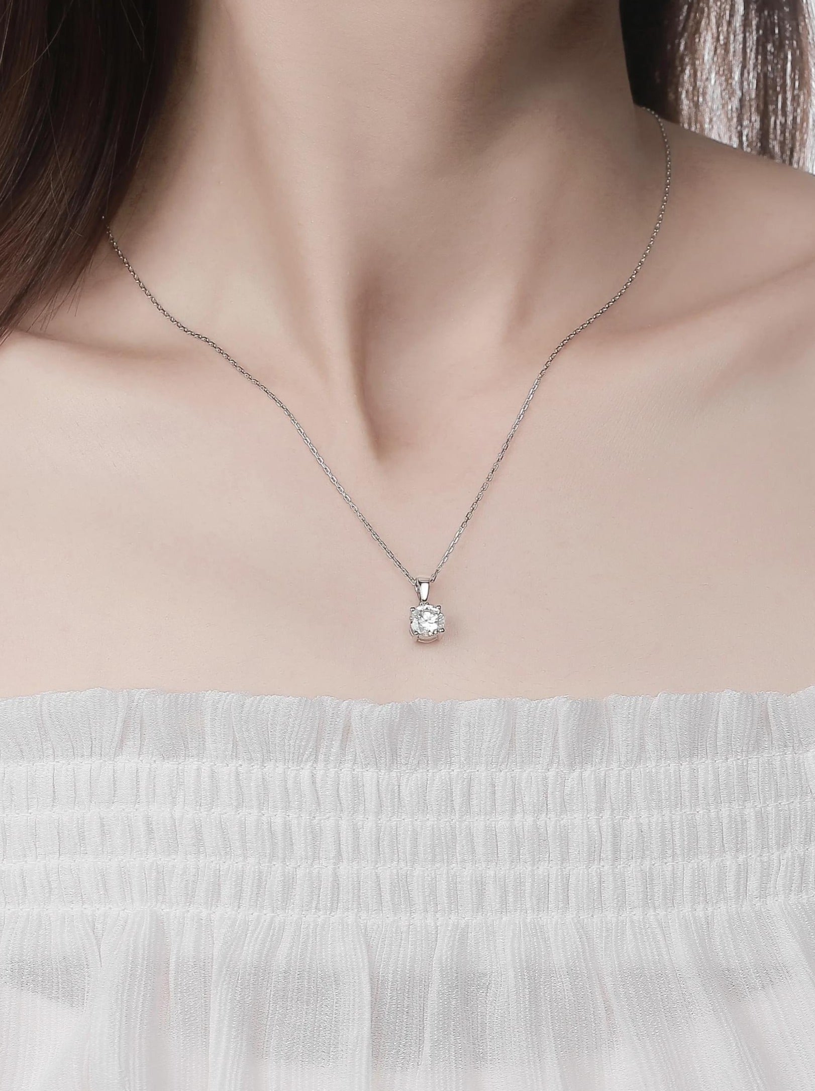 Essentials solitaire pendant necklace - Essentials Lab-Grown Diamond Solitaire Pendant Necklace -  The Future Rocks -    2