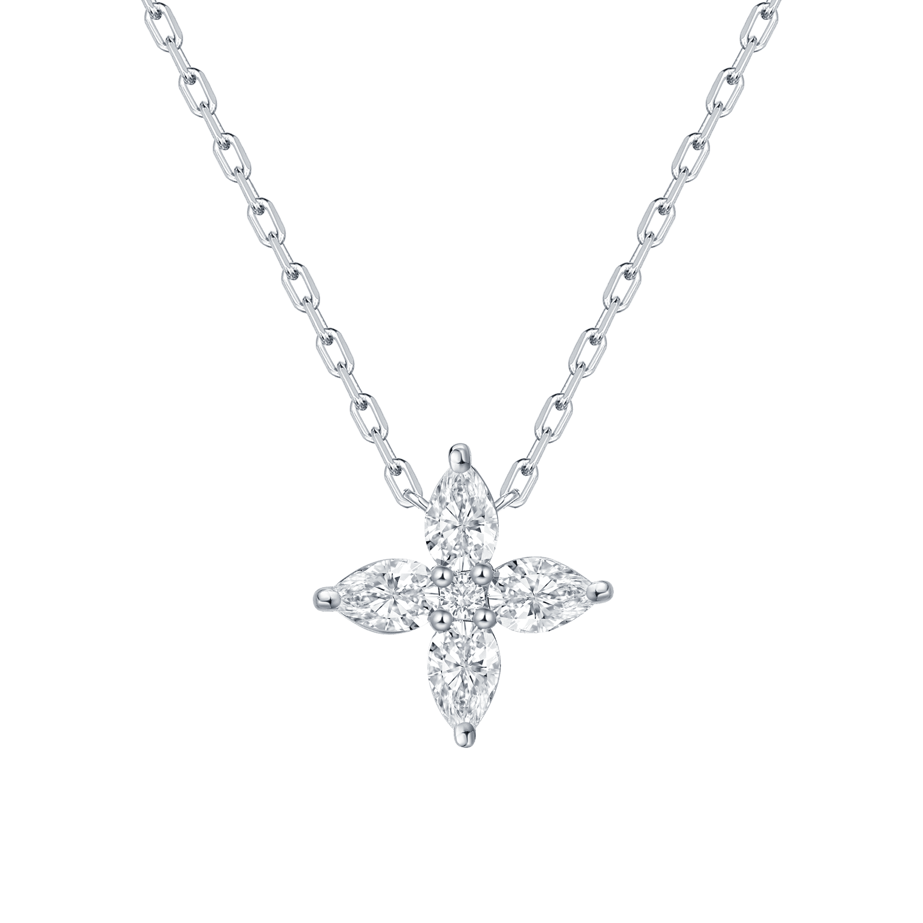  Flora pear floral necklace - Diamond Flower Pendant Necklace -  The Future Rocks -    1 