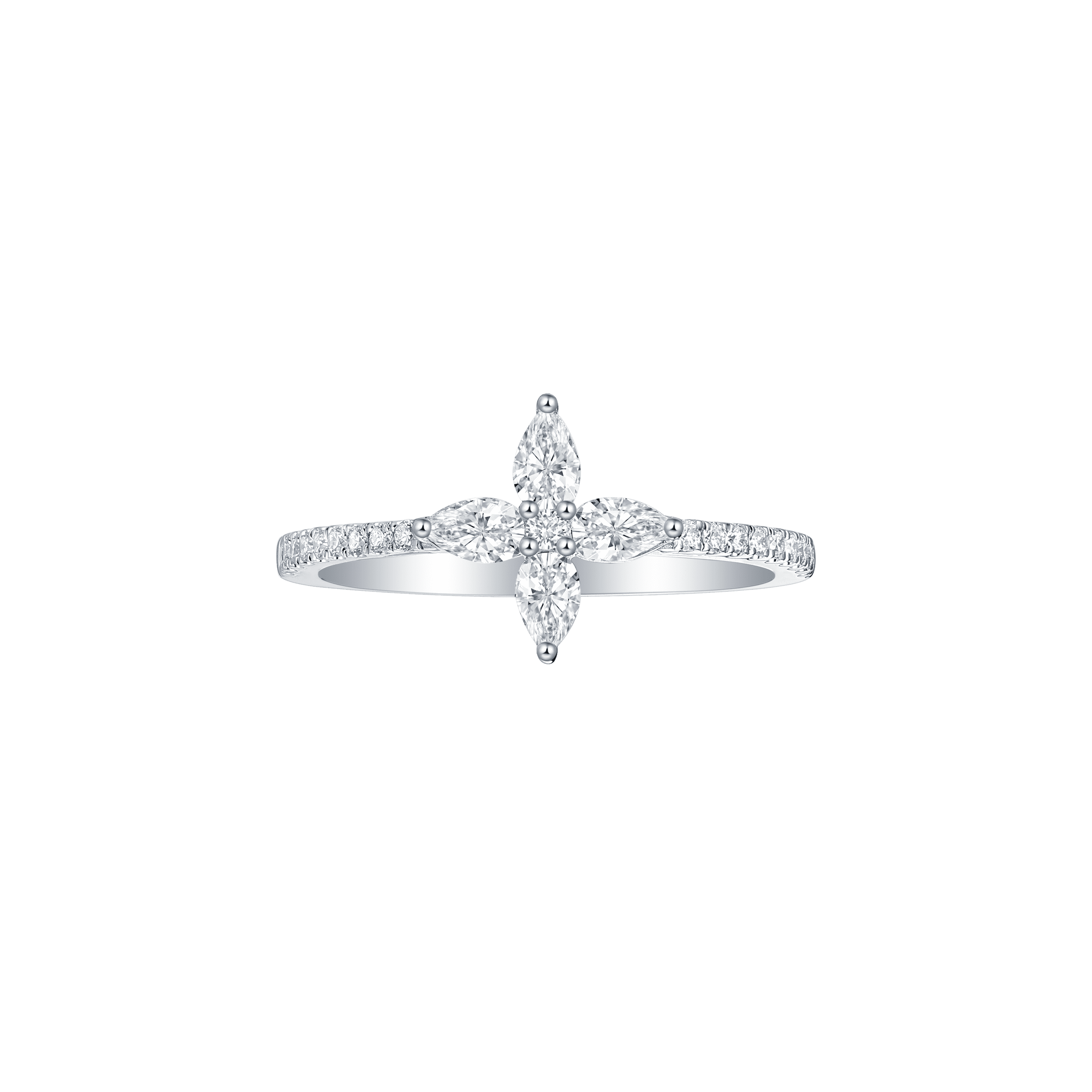 Flora pear floral ring - Pear Diamond Flower Ring -  The Future Rocks -    1