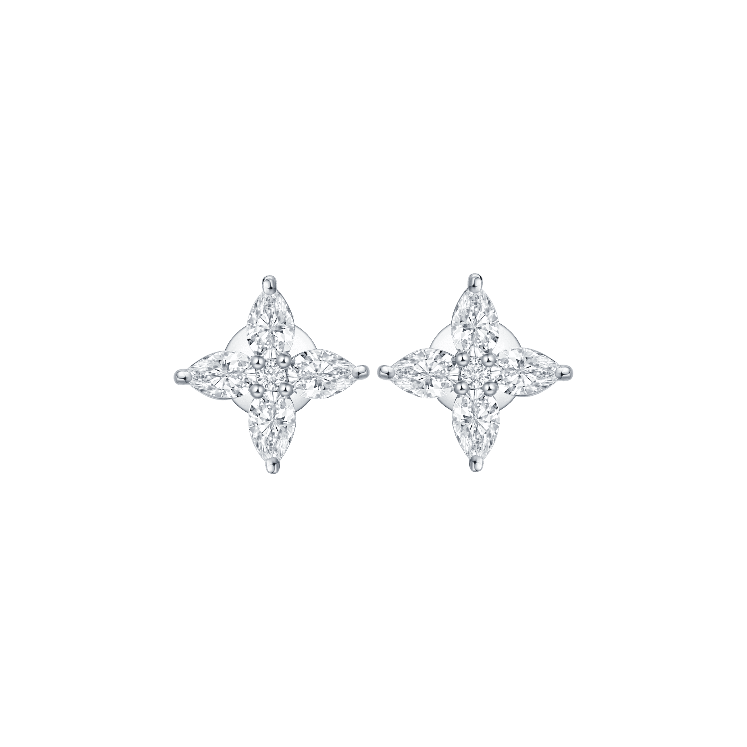  Flora pear floral stud earrings - Diamond Flower Stud Earrings -  The Future Rocks -    1 