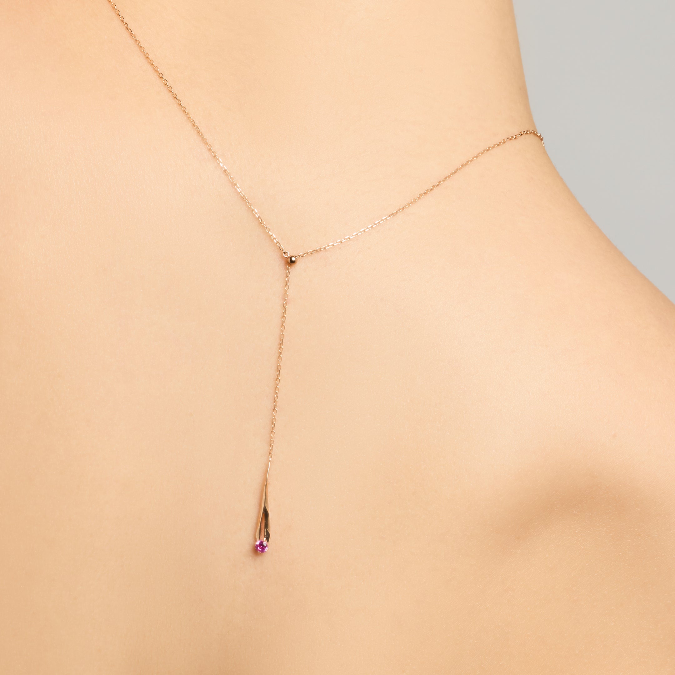 Meteor adjustable ruby lariat necklace - Ruby Pendant Necklace -  The Future Rocks -    2