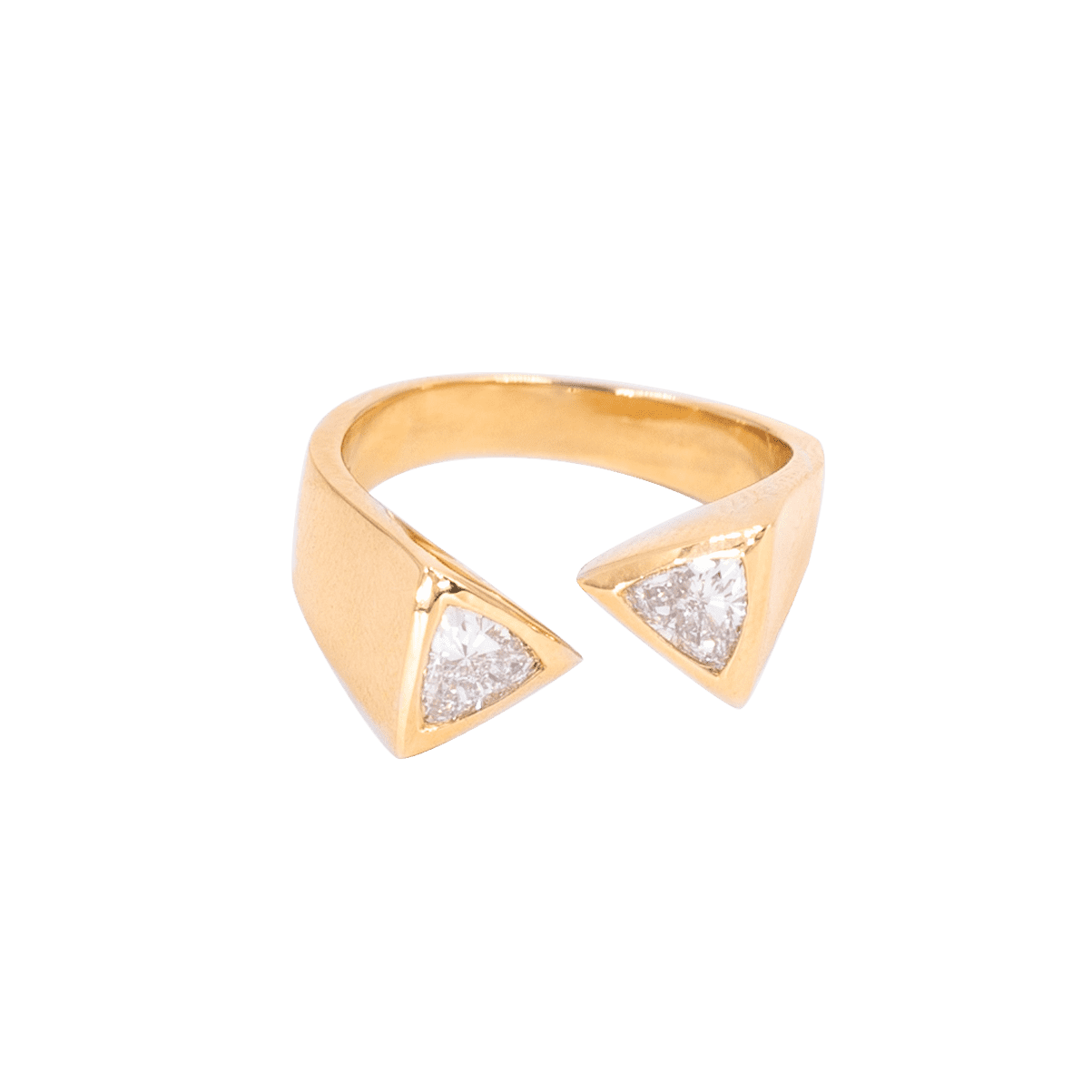 Triangle open ring - Triangle Diamond Open Ring -  The Future Rocks -    1