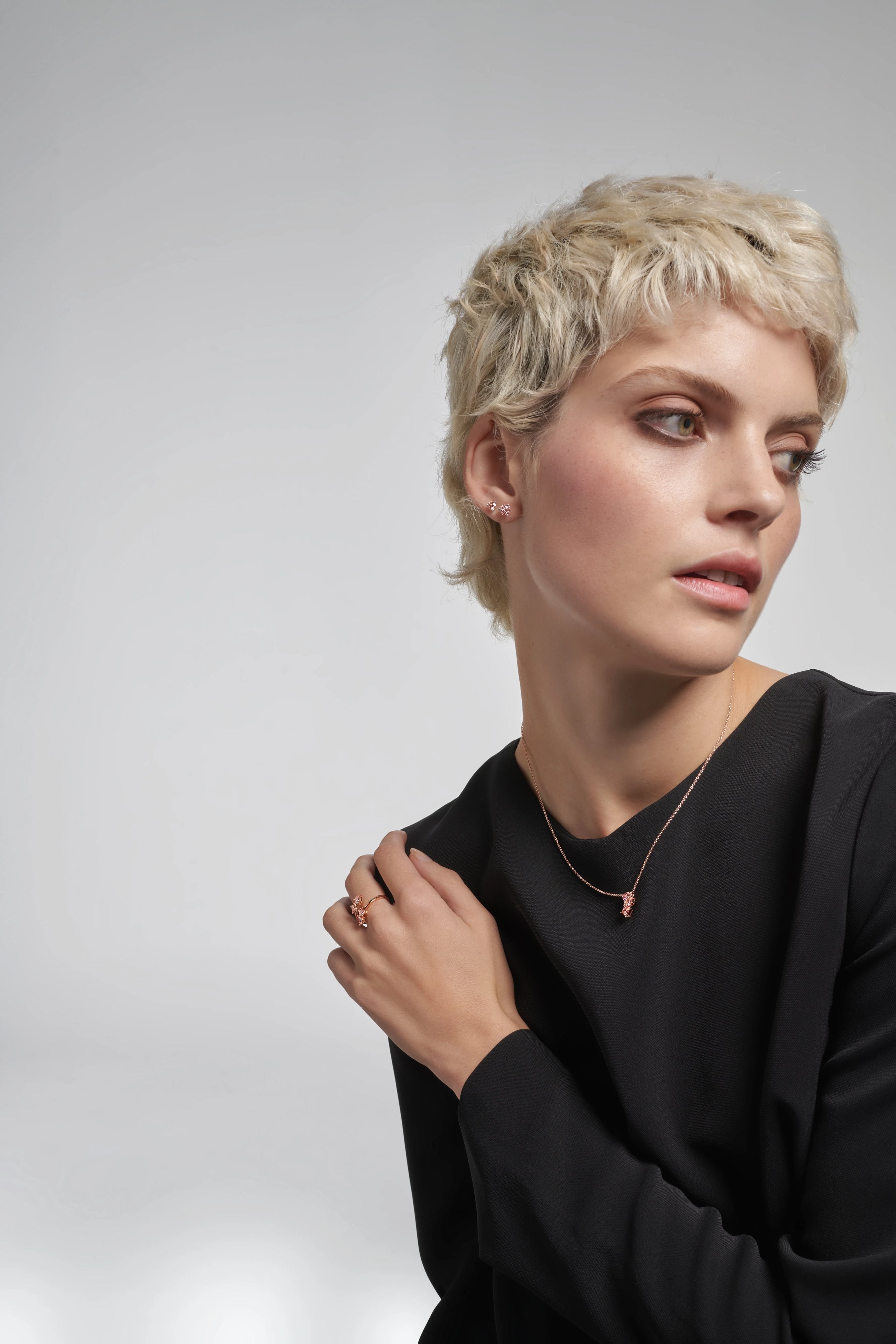  Round brilliant flatback earrings - Pink Diamond Flatback Earrings -  The Future Rocks -    3 