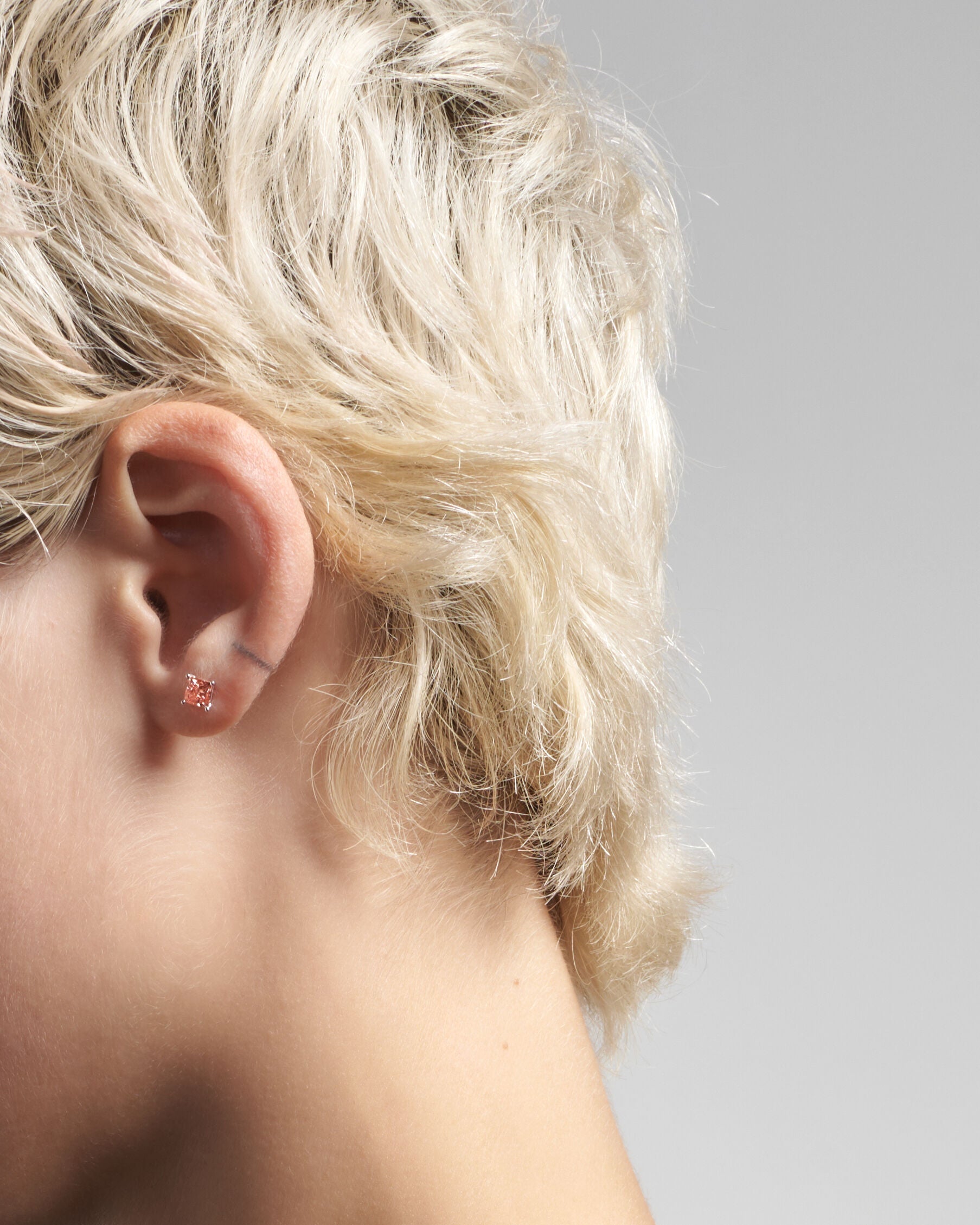  Princess flatback earrings - Princess Cut Pink Diamond Flatback Earrings -  The Future Rocks -    2 