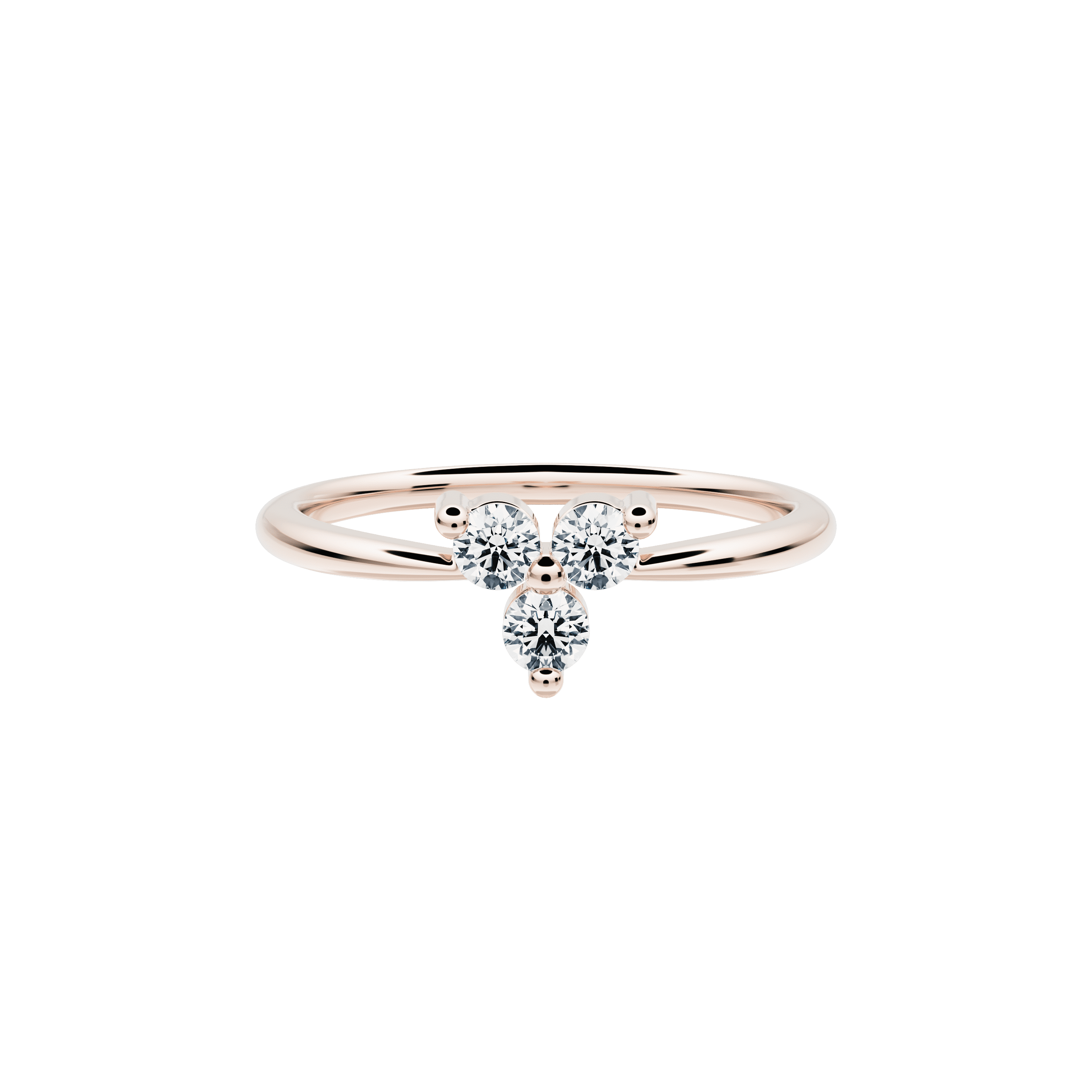  Lerala ring - Three Stone Small Lab-Grown Diamond Ring -  The Future Rocks -    1 
