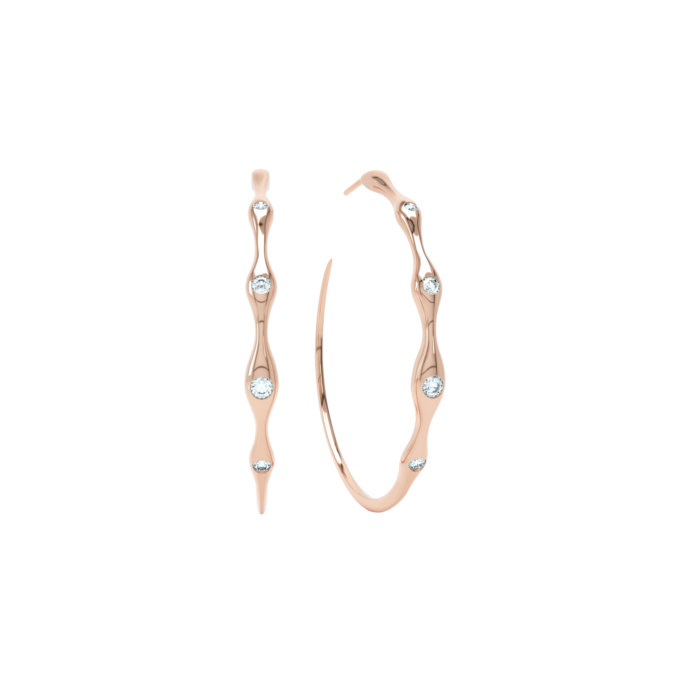  Curve diamond creoles - Curve Diamond Creole Earrings -  The Future Rocks -    5 