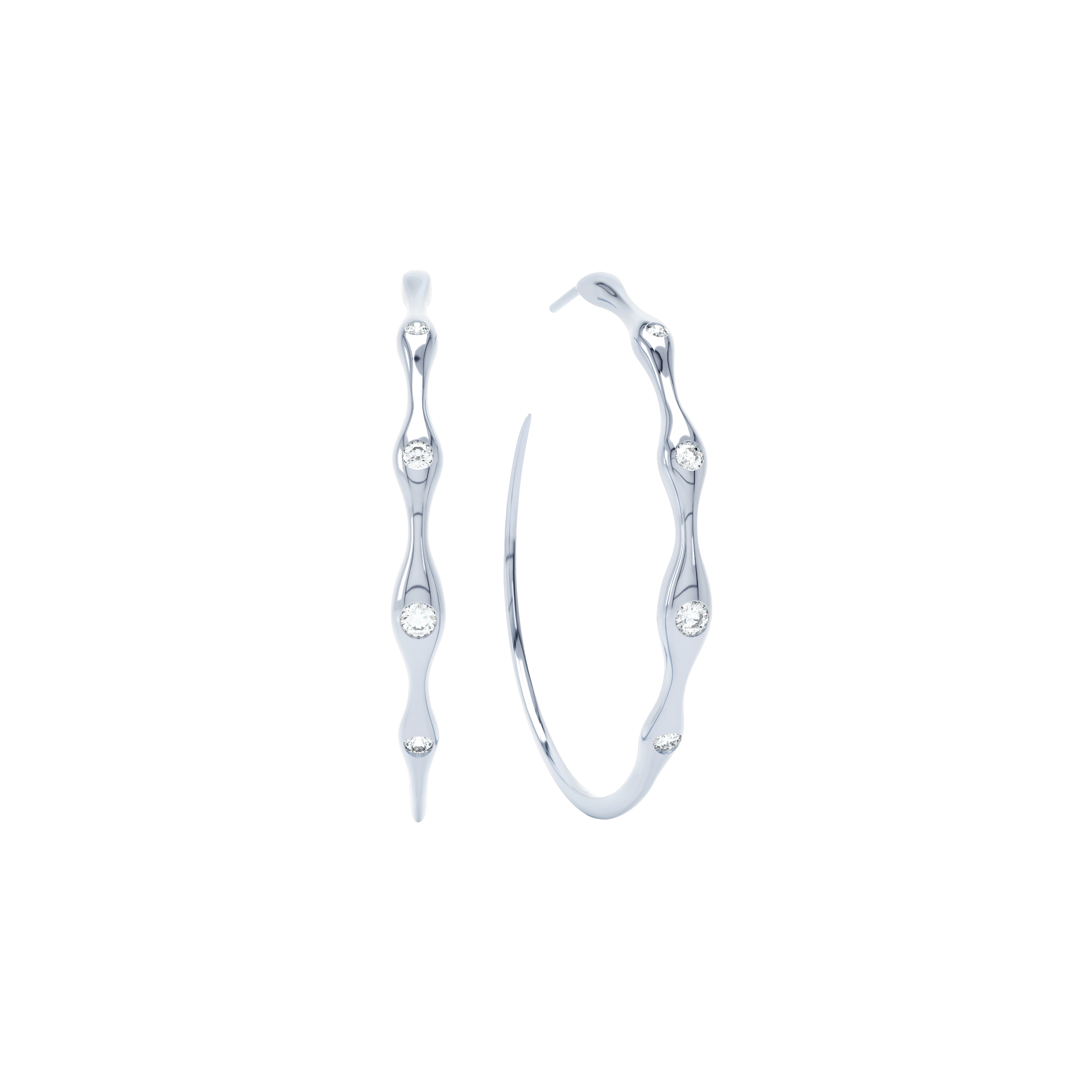  Curve diamond creoles - Curve Diamond Creole Earrings -  The Future Rocks -    4 