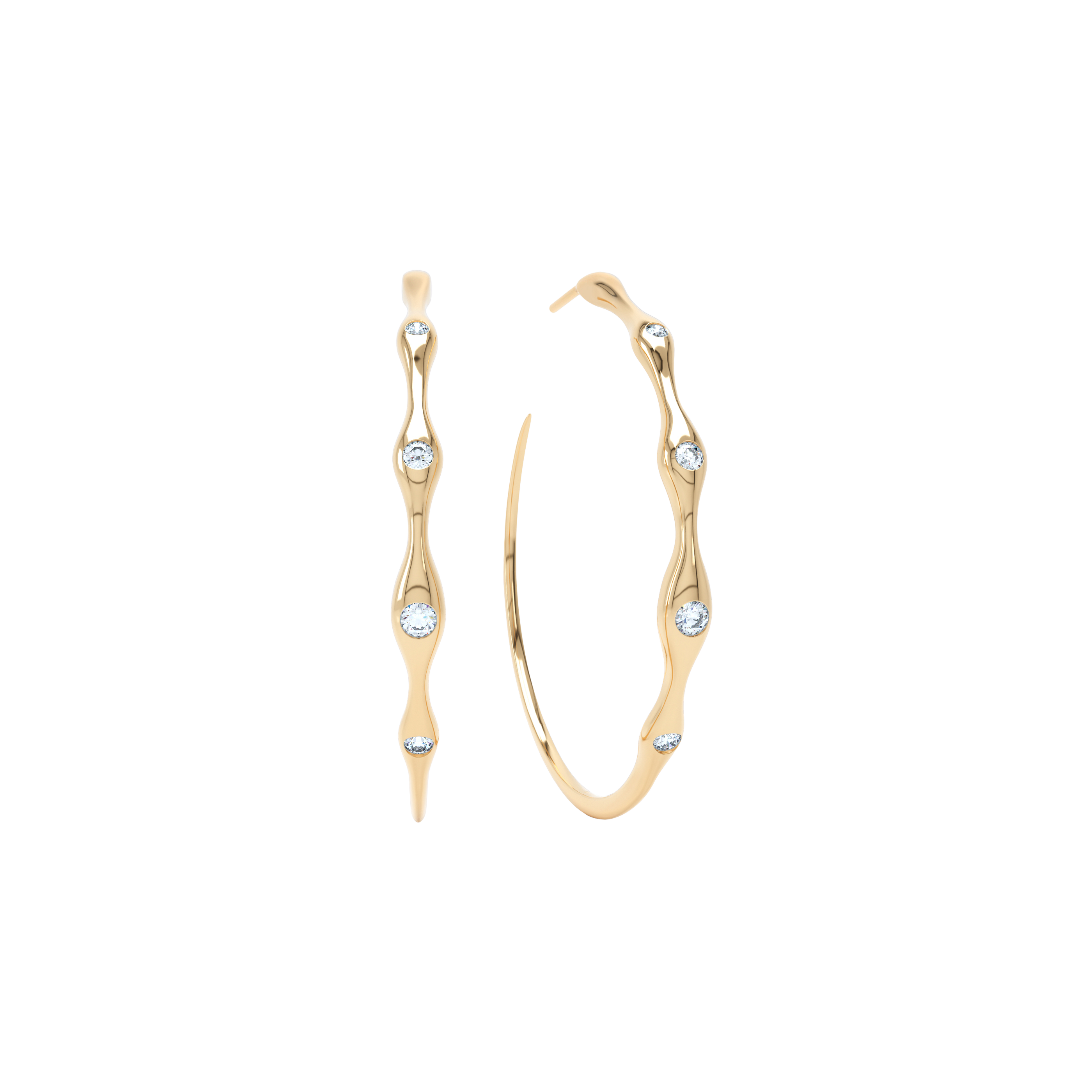 Curve diamond creoles - Curve Diamond Creole Earrings -  The Future Rocks -    1