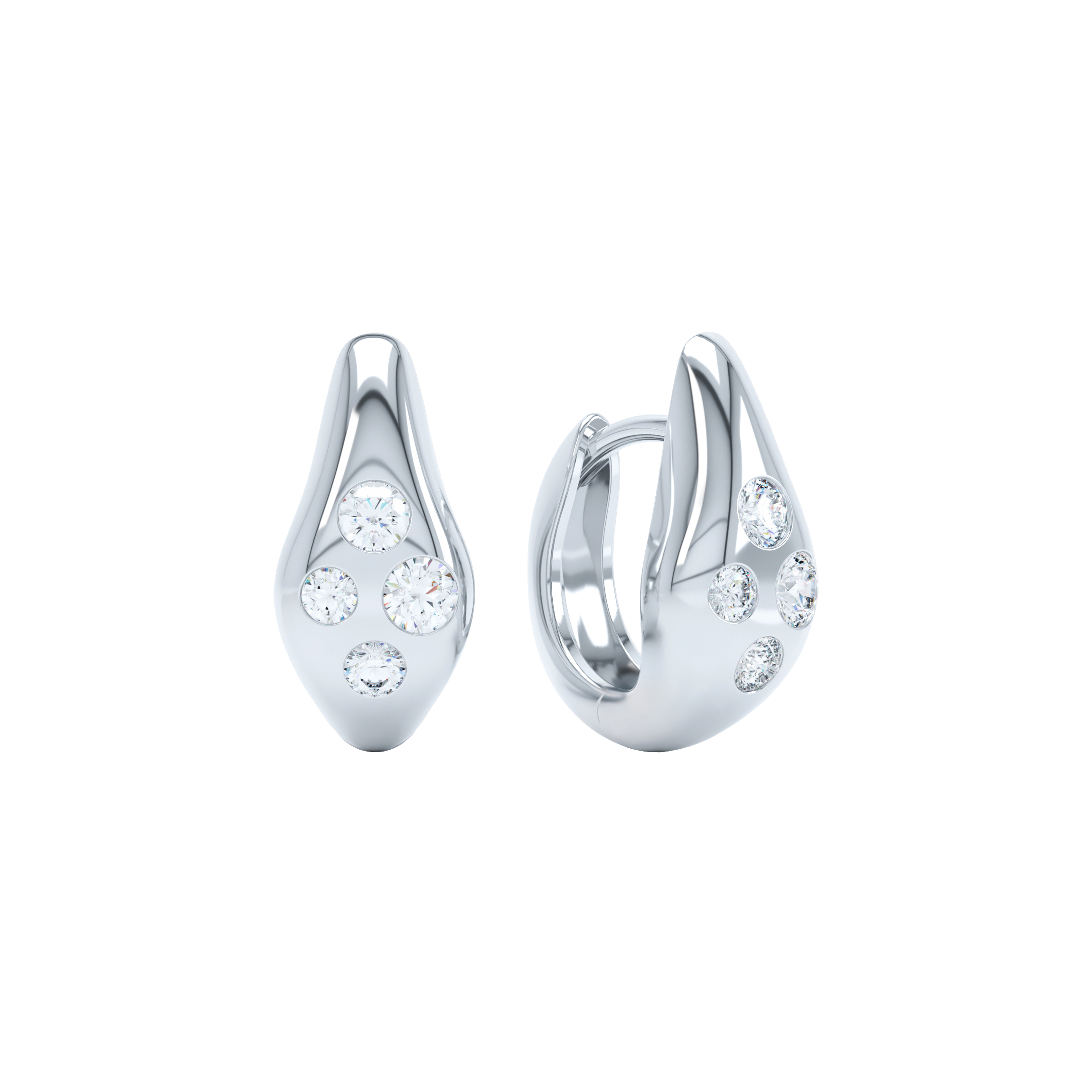  Curve diamond huggies - Curve Diamond Huggie Earrings -  The Future Rocks -    3 