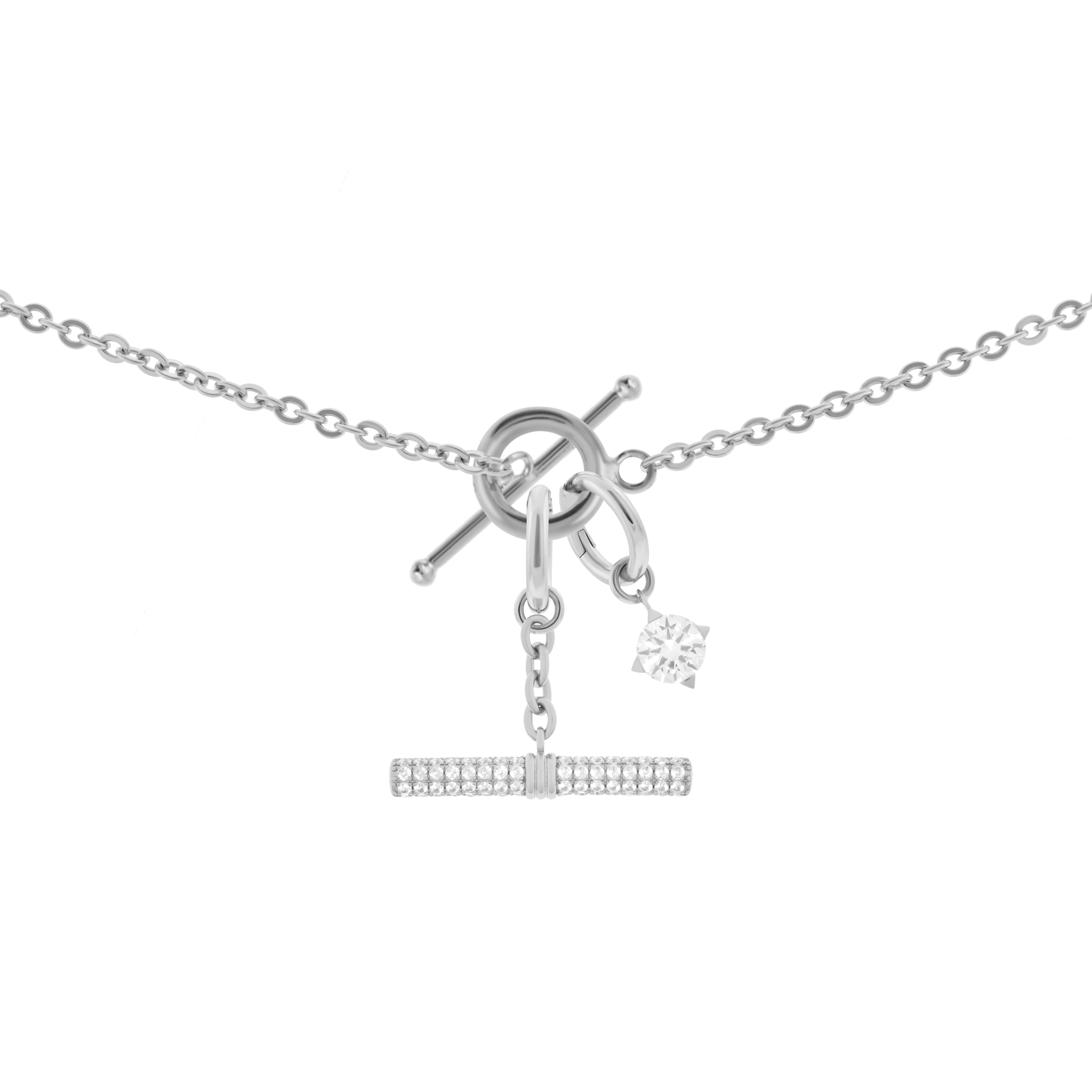 Gaia necklace with 2 charms in 925 sterling silver