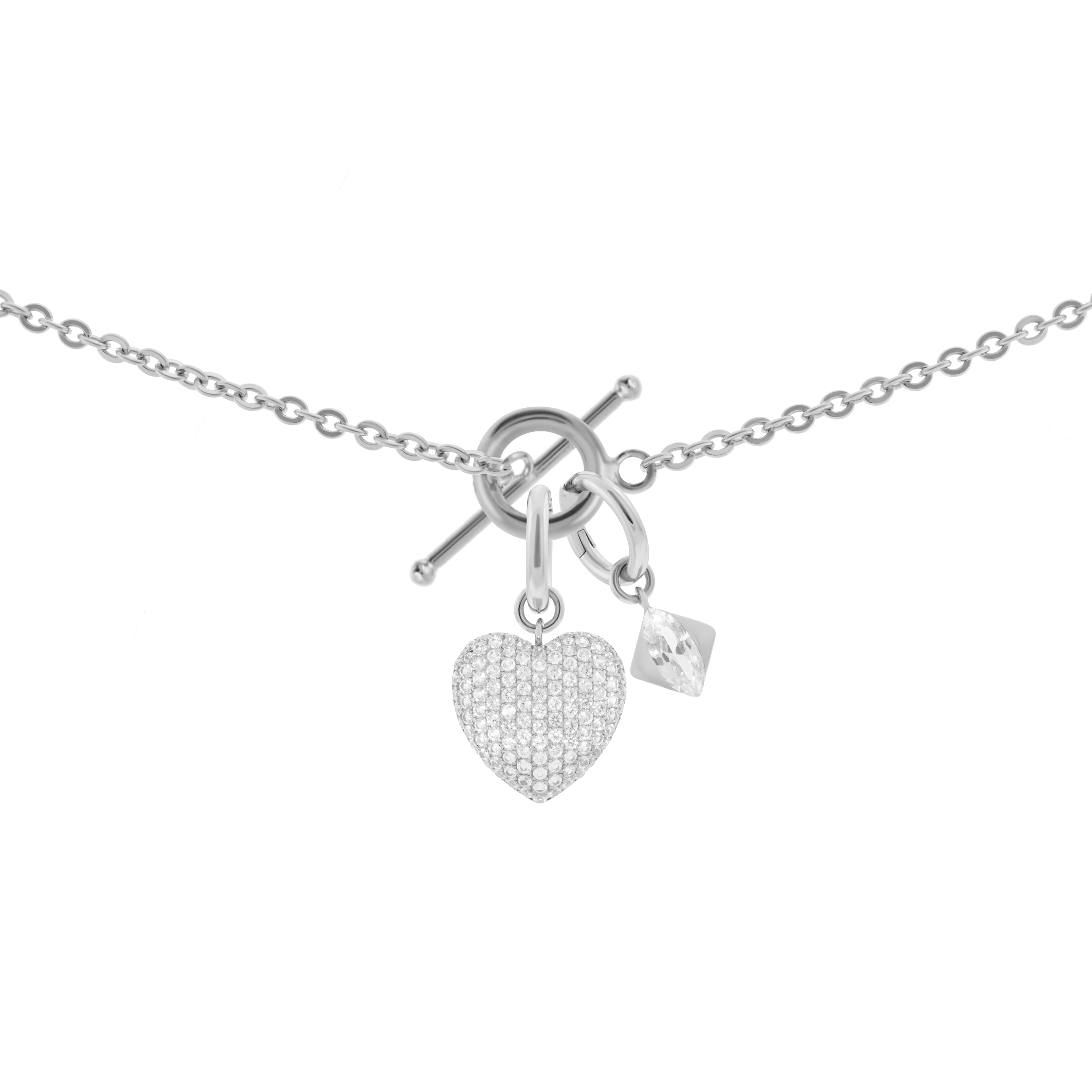 Gaia necklace with 2 charms in 925 sterling silver