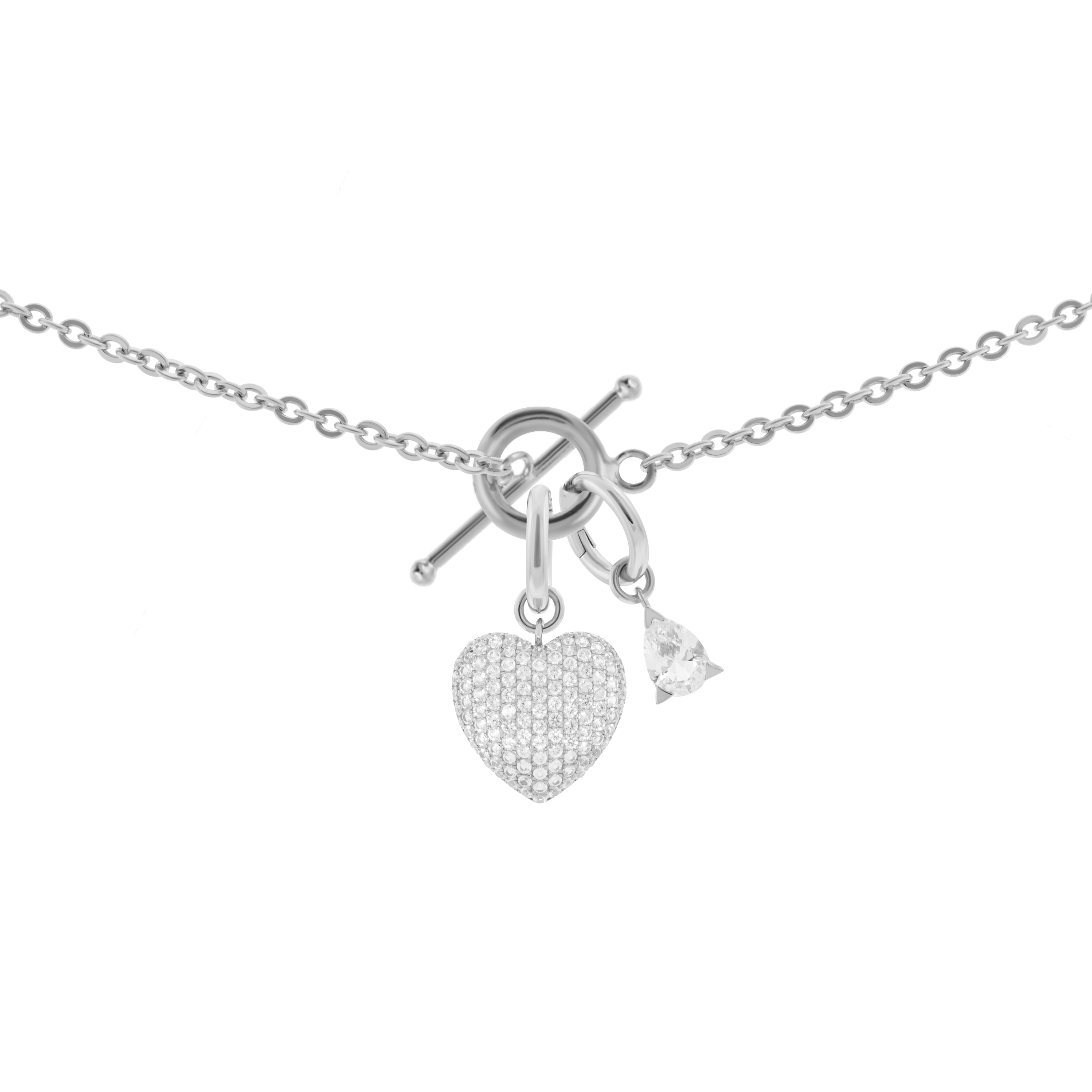 Gaia necklace with 2 charms in 925 sterling silver