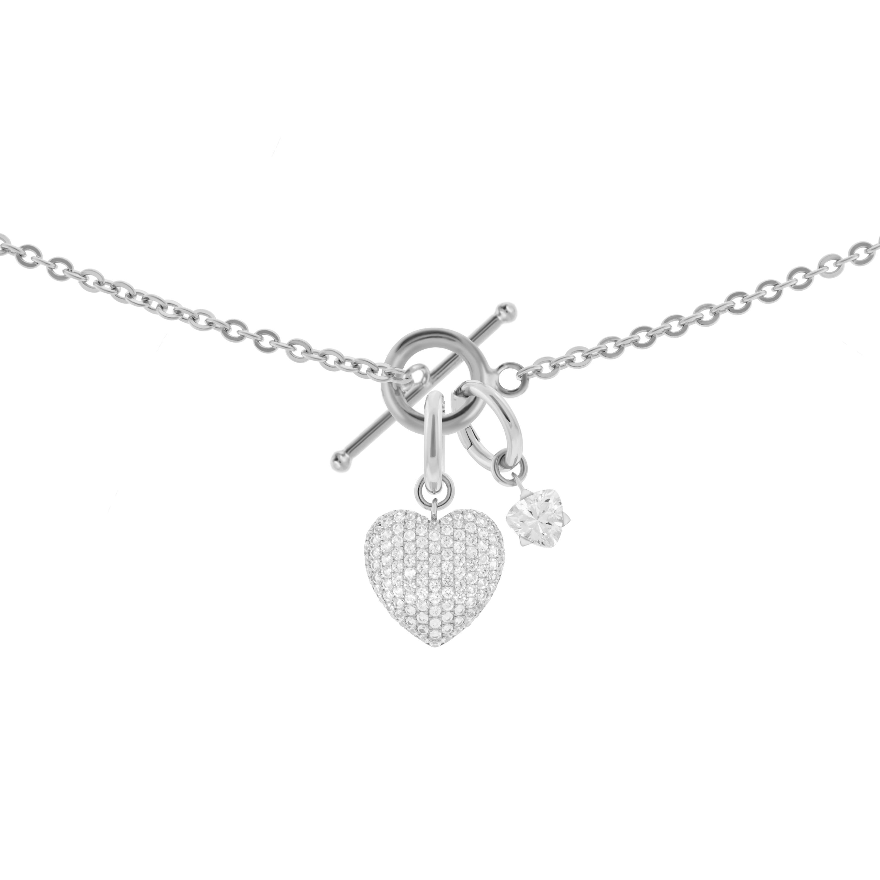 Gaia necklace with 2 charms in 925 sterling silver