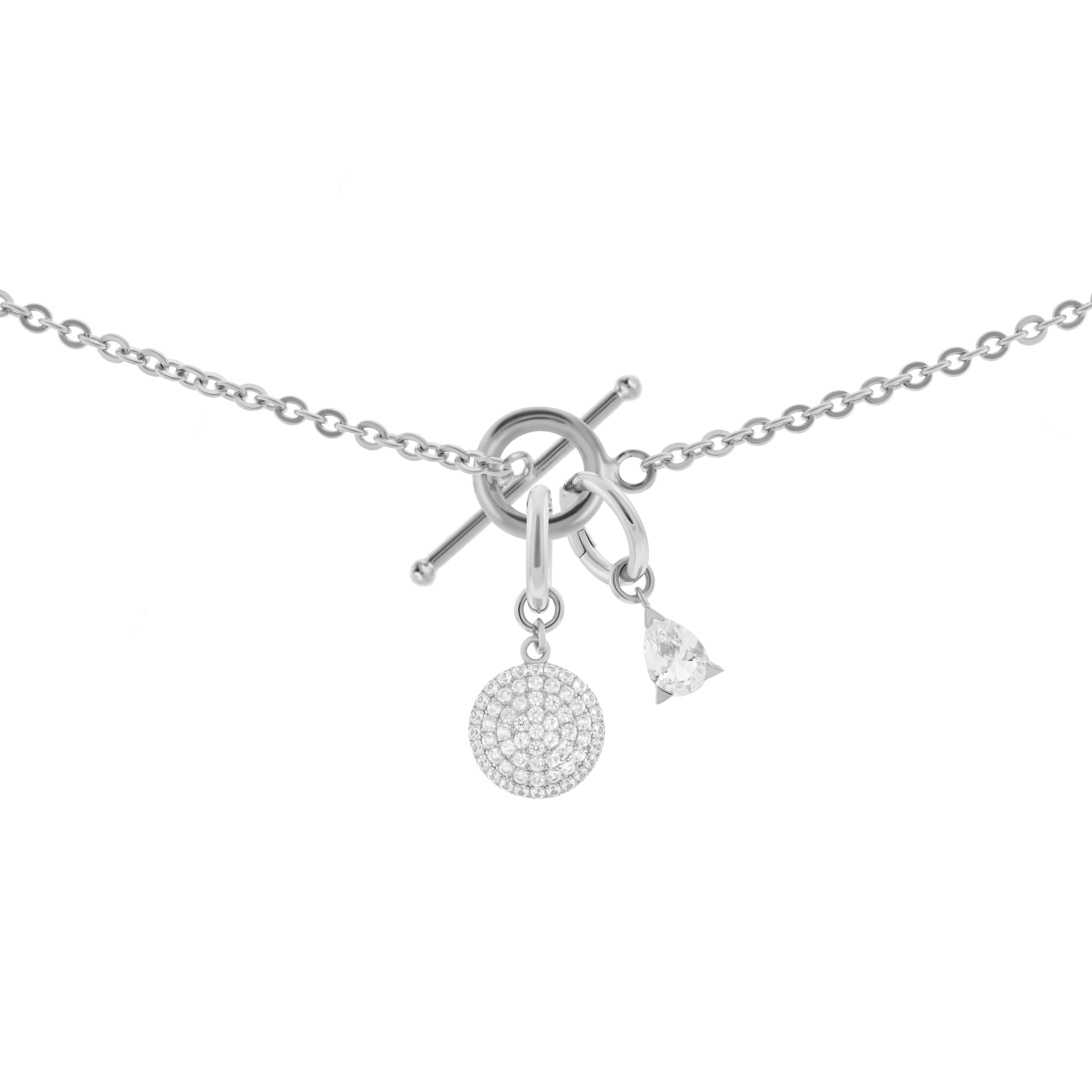 Gaia necklace with 2 charms in 925 sterling silver