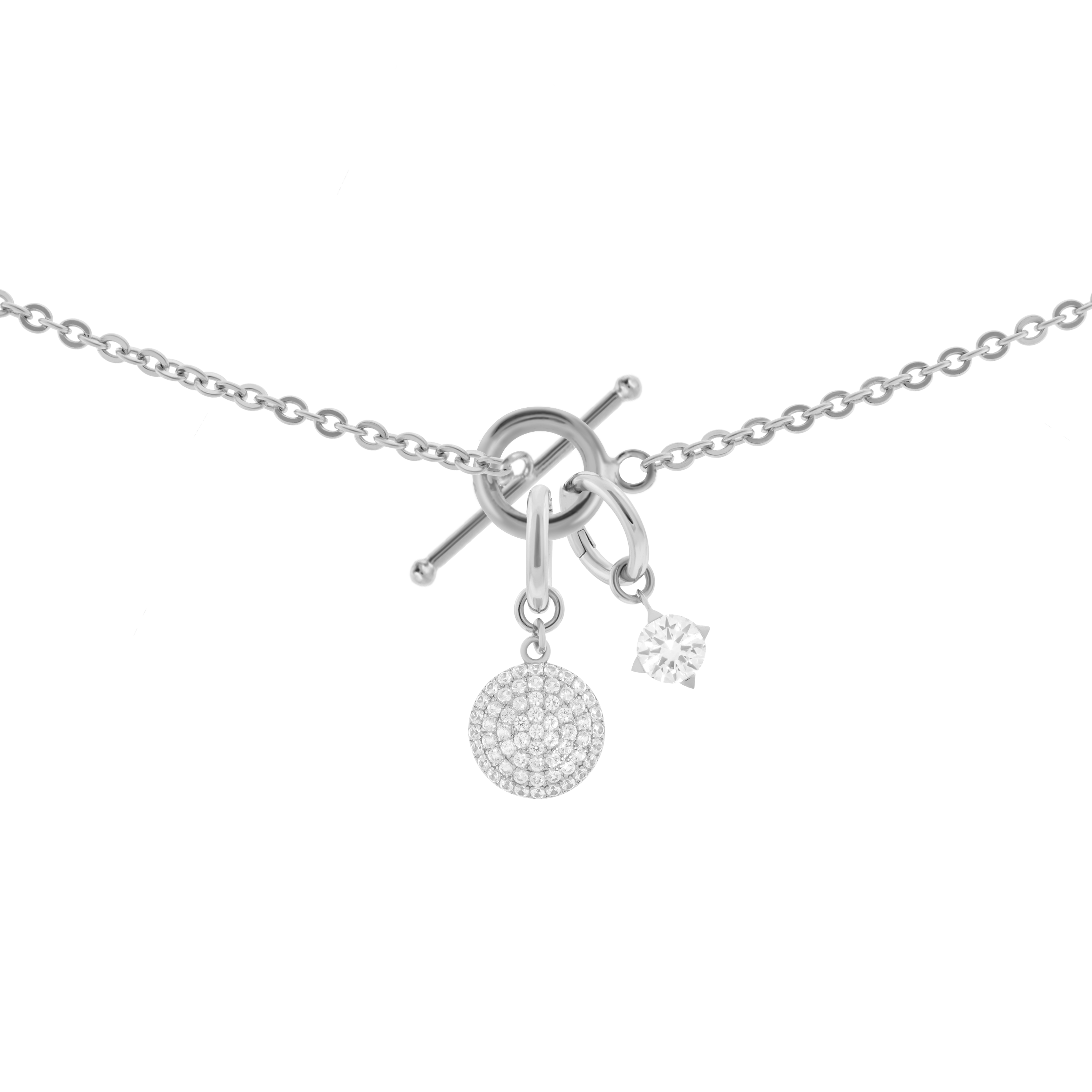 Gaia necklace with 2 charms in 925 sterling silver