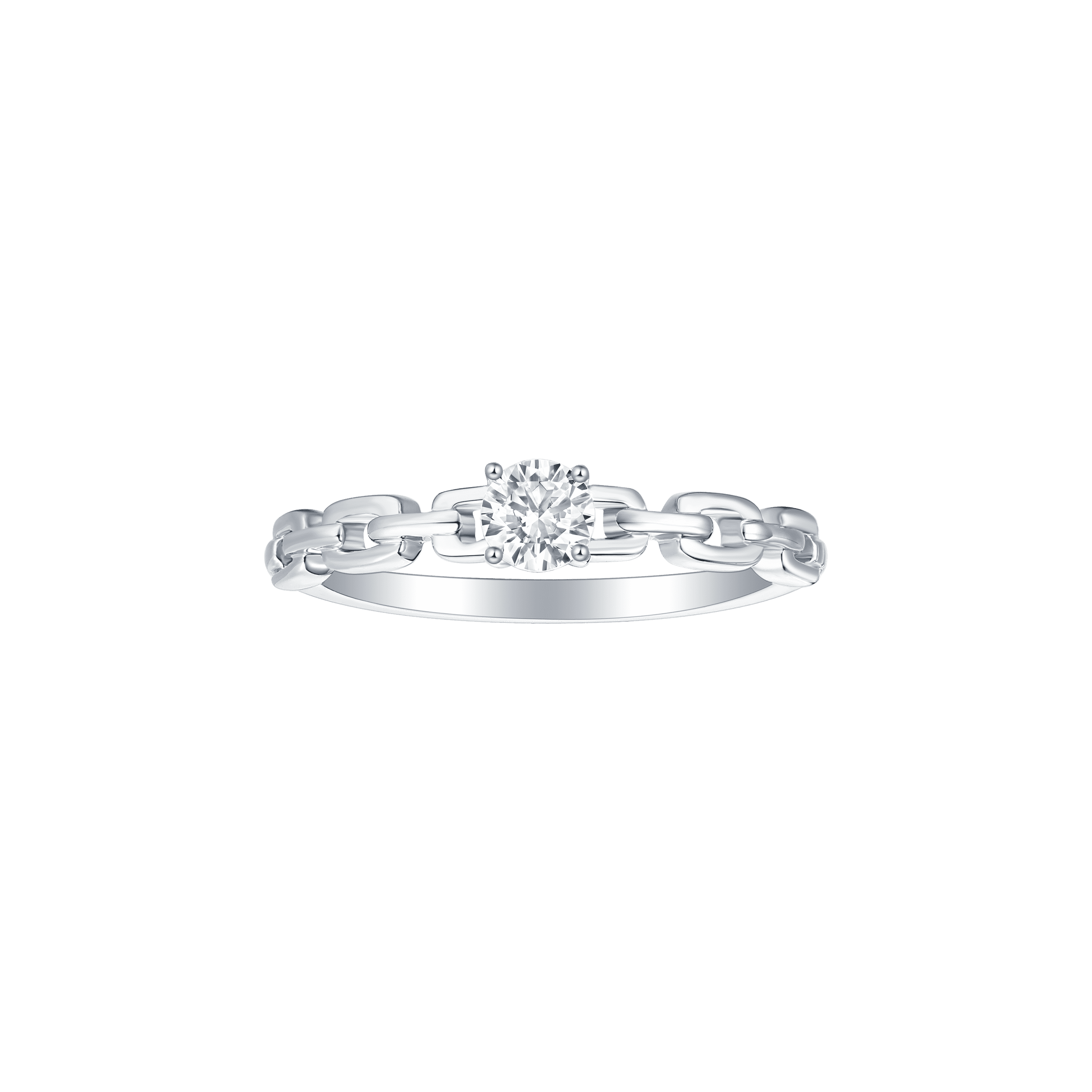 Linking love round solitaire chain ring - Round Diamond Solitaire Chain Ring -  The Future Rocks -    1