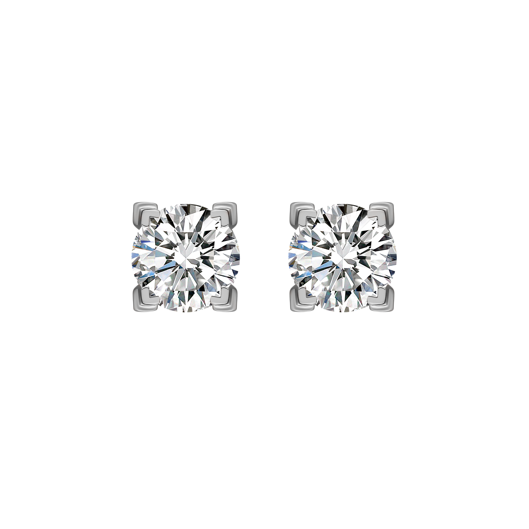  Luna solitaire earrings 0.4ct - Round Diamond Stud Earrings -  The Future Rocks -    4 