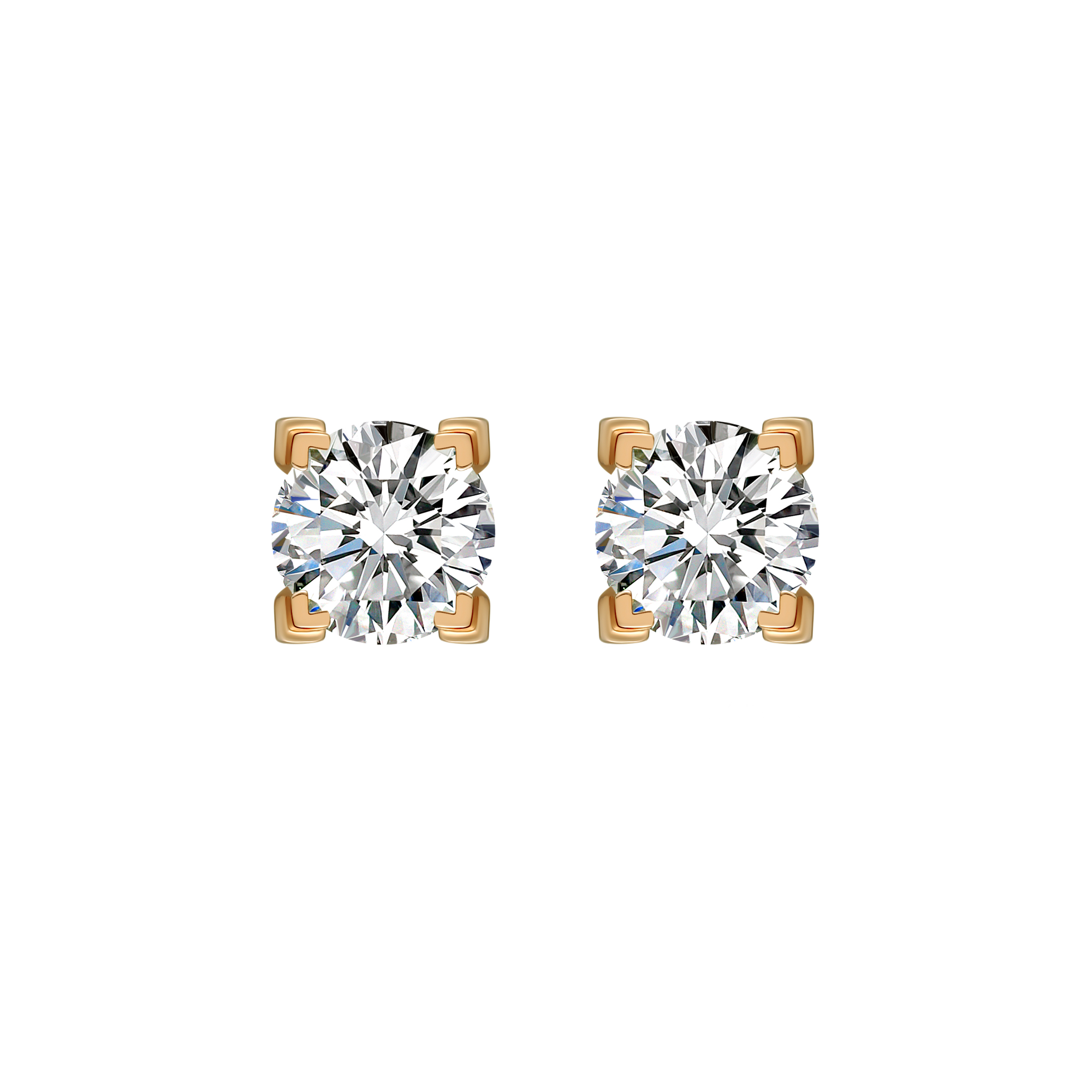  Luna solitaire earrings 0.4ct - Round Diamond Stud Earrings -  The Future Rocks -    5 
