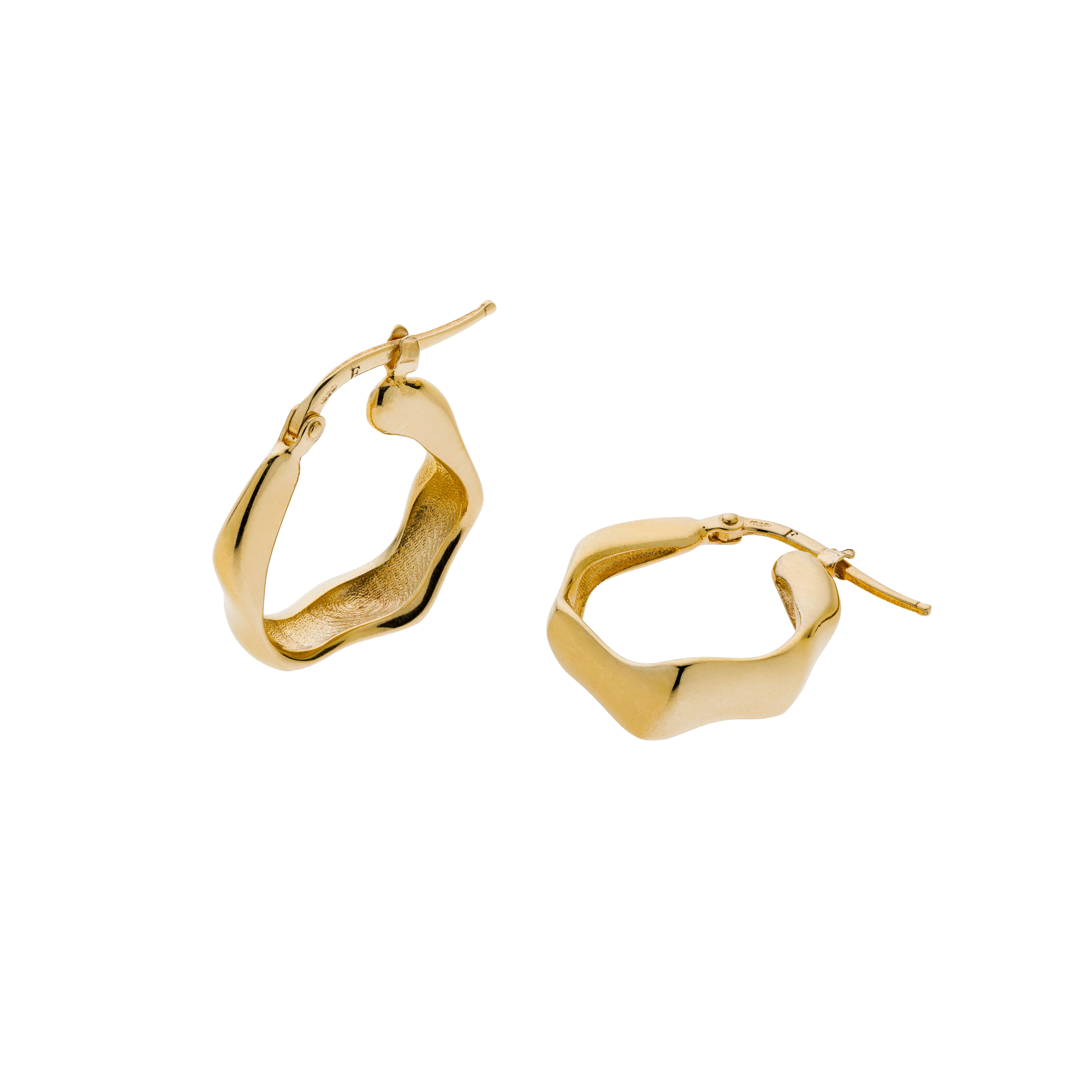  Roots hoop earrings - Gold Vermeil Hoop Earrings -  The Future Rocks -    1 