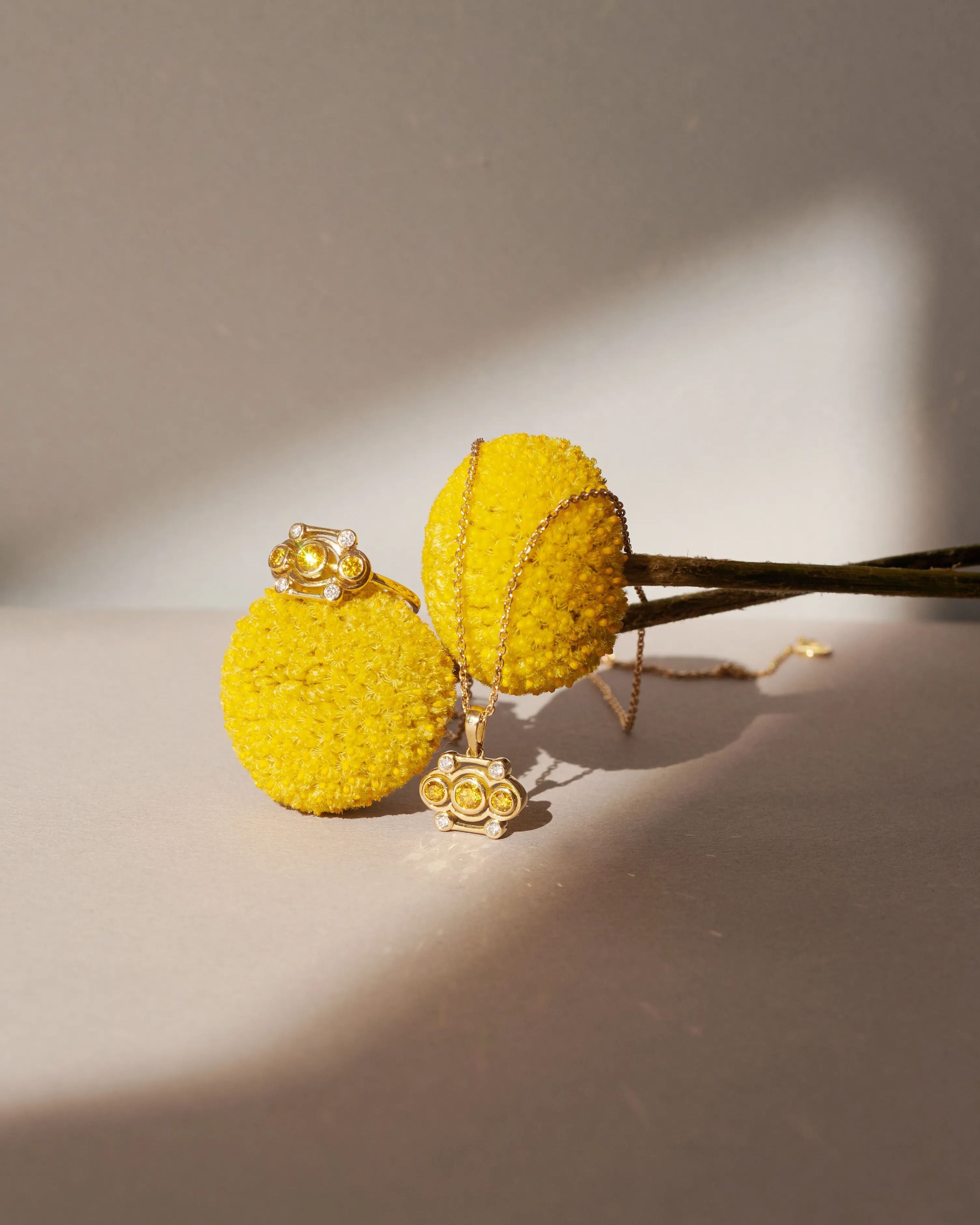  Blossom pendant - Blossom Yellow Diamond Pendant -  The Future Rocks -    3 