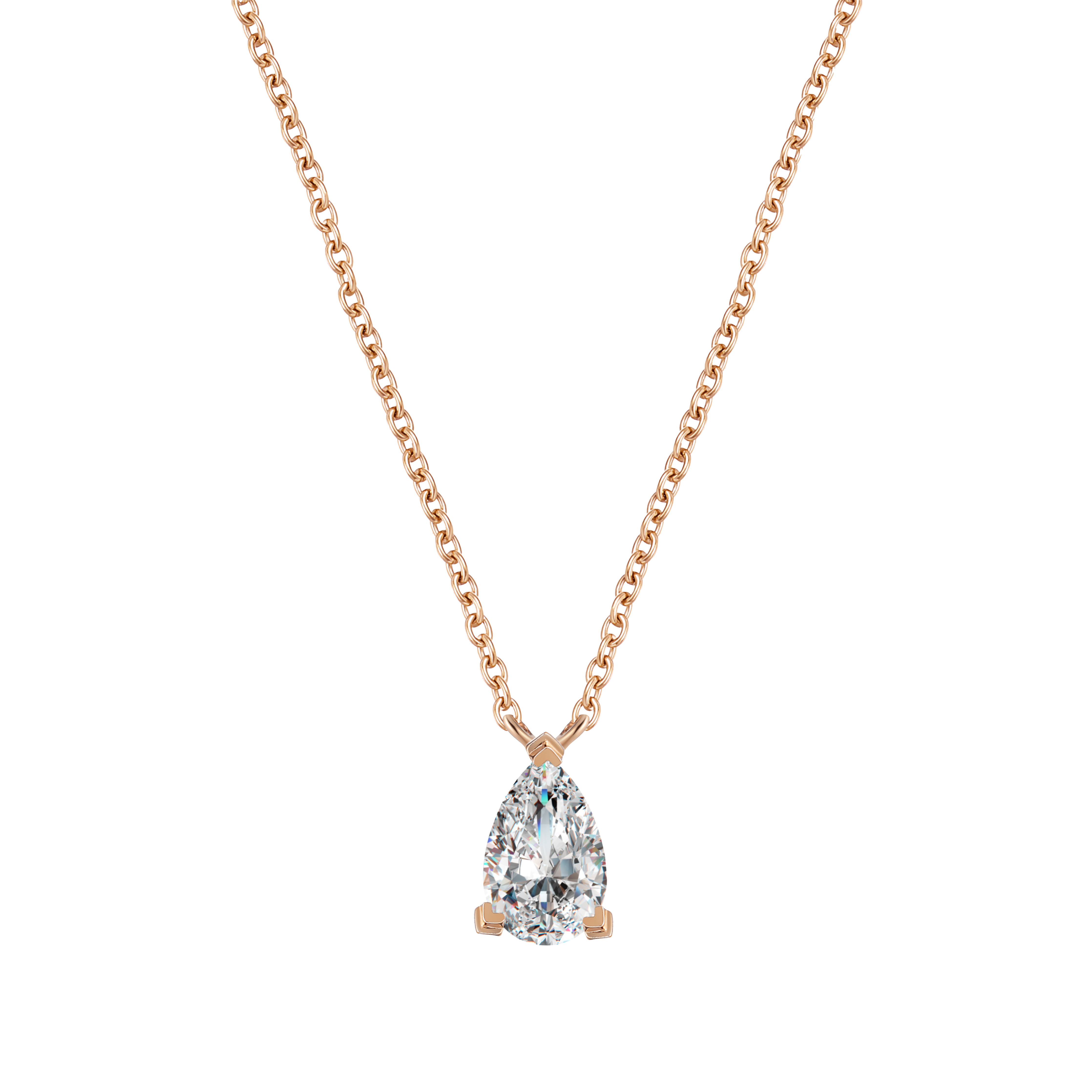  Mars solitaire necklace 0.2ct - Pear Shaped Lab-Grown Diamond Pendant Necklace -  The Future Rocks -    1 