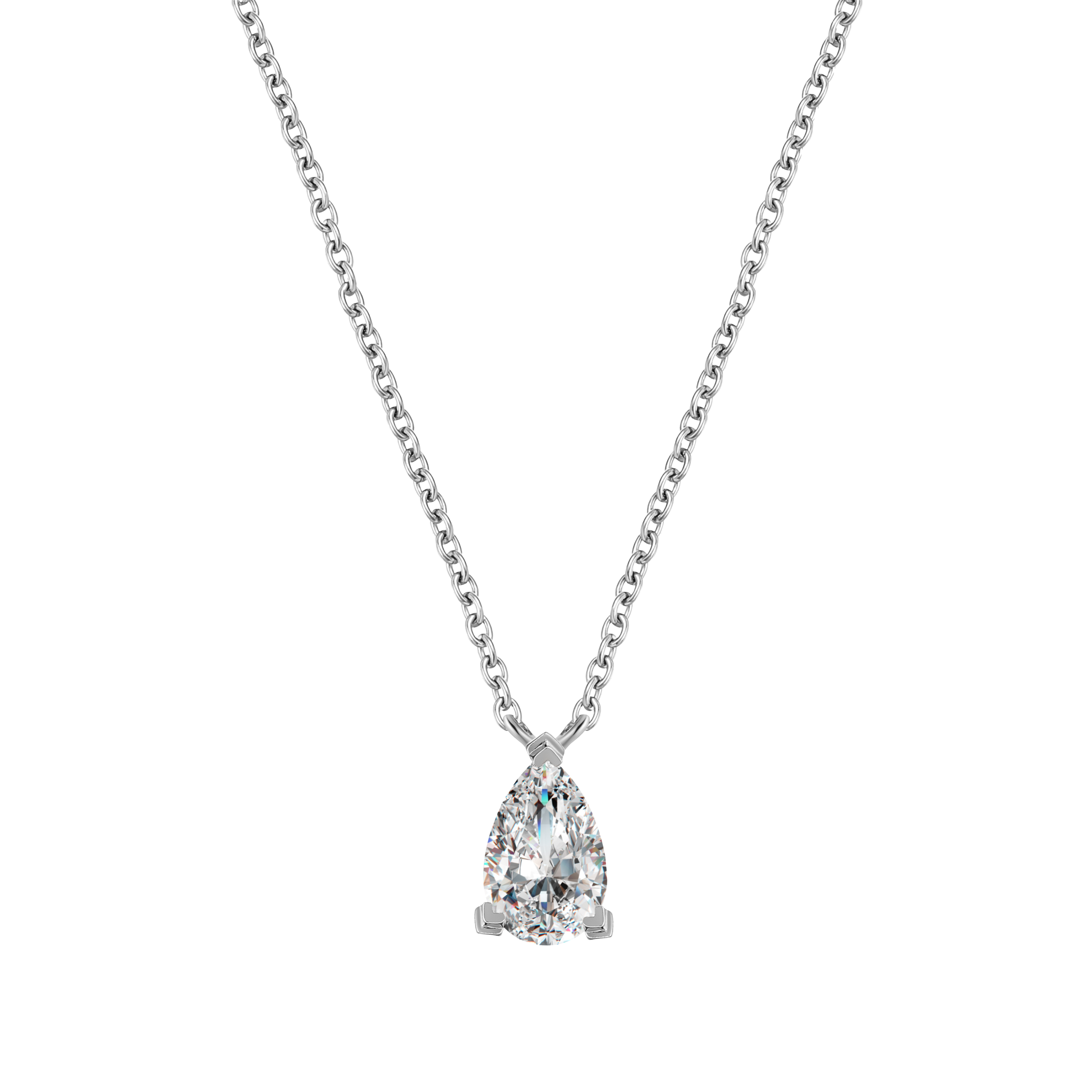  Mars solitaire necklace 0.2ct - Pear Shaped Lab-Grown Diamond Pendant Necklace -  The Future Rocks -    4 