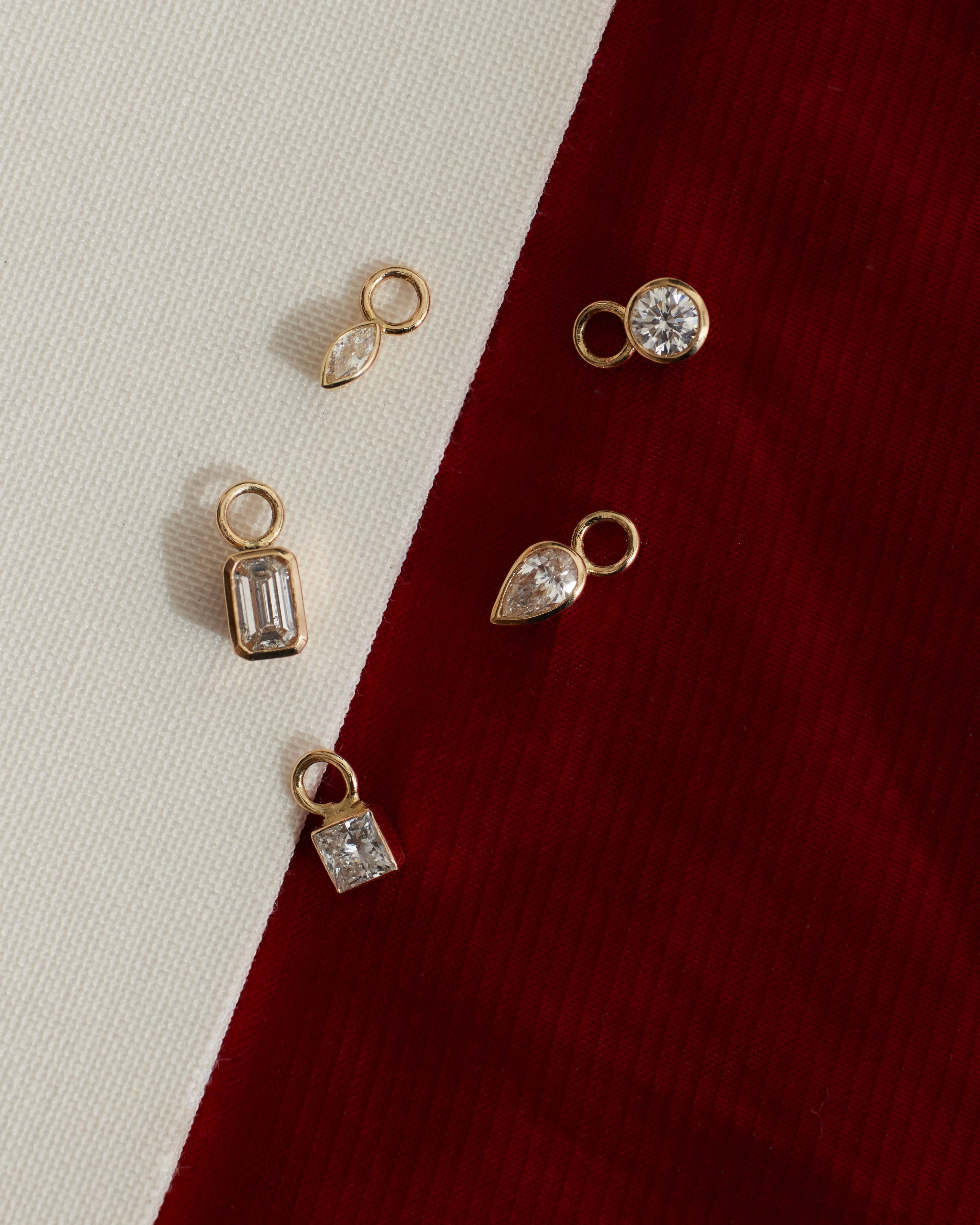 Round diamond earring charm