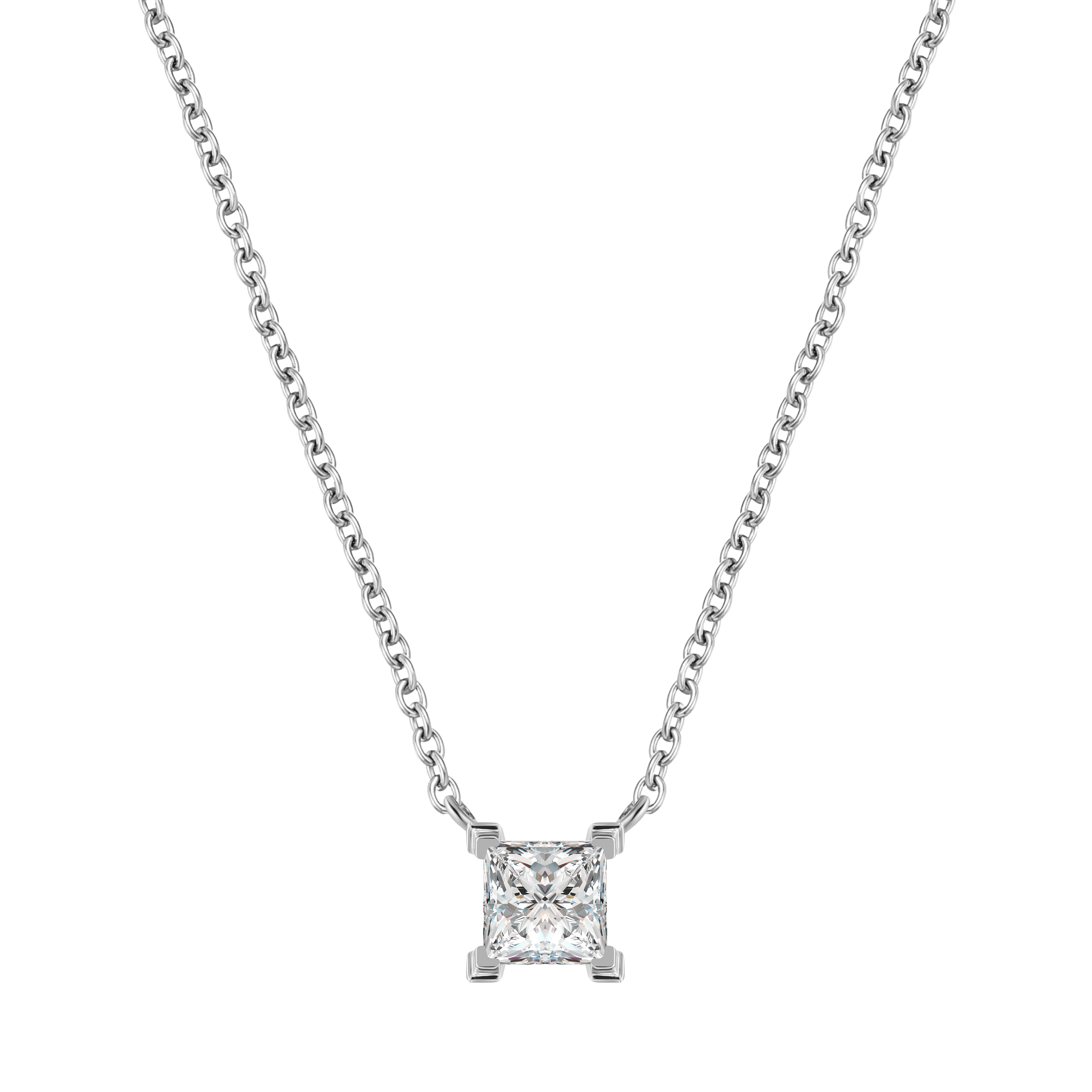  Mercury solitaire necklace 0.2ct - Princess Cut Diamond Pendant -  The Future Rocks -    4 
