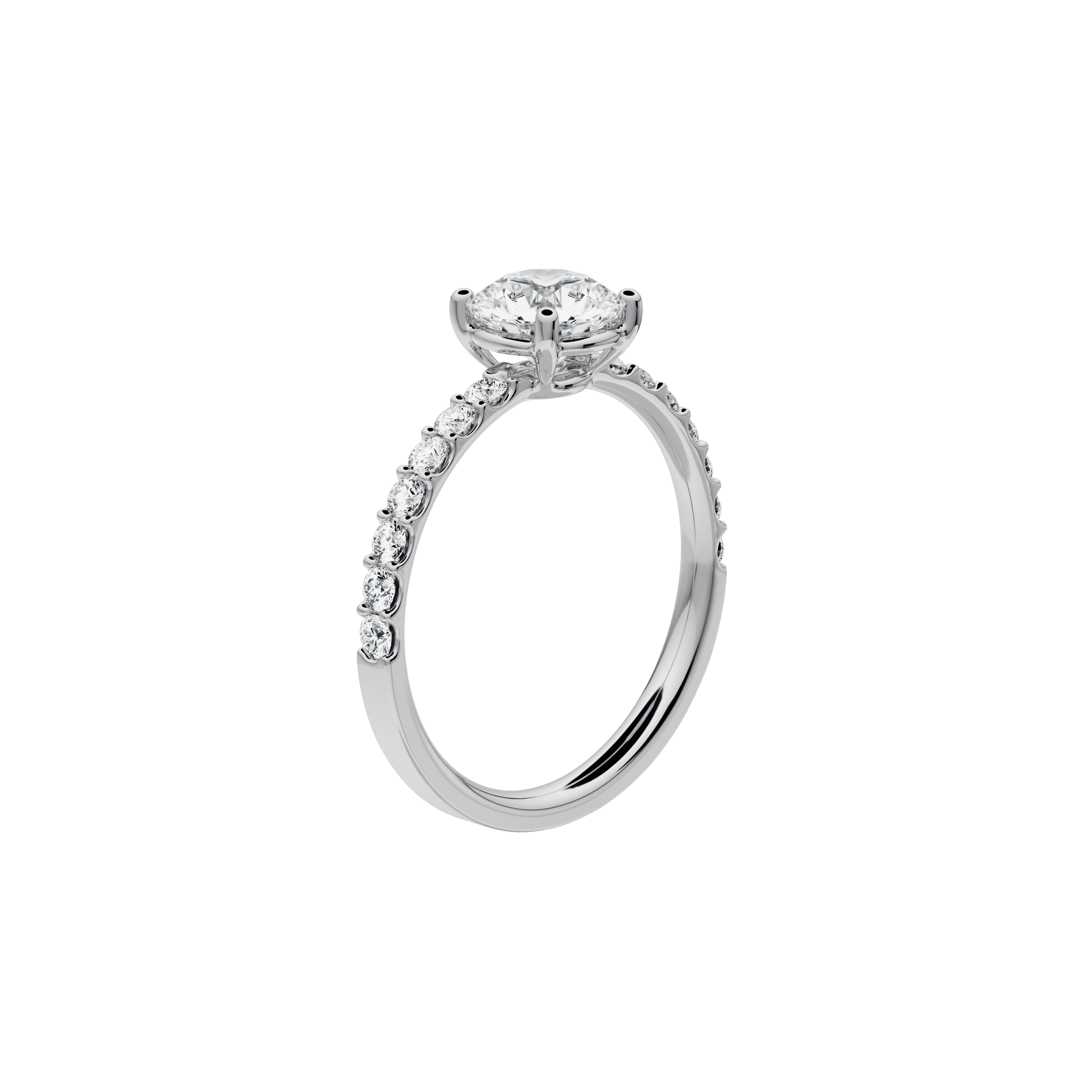  Norah ring - Lab-Grown Diamond Pavé Solitaire Ring -  The Future Rocks -    4 
