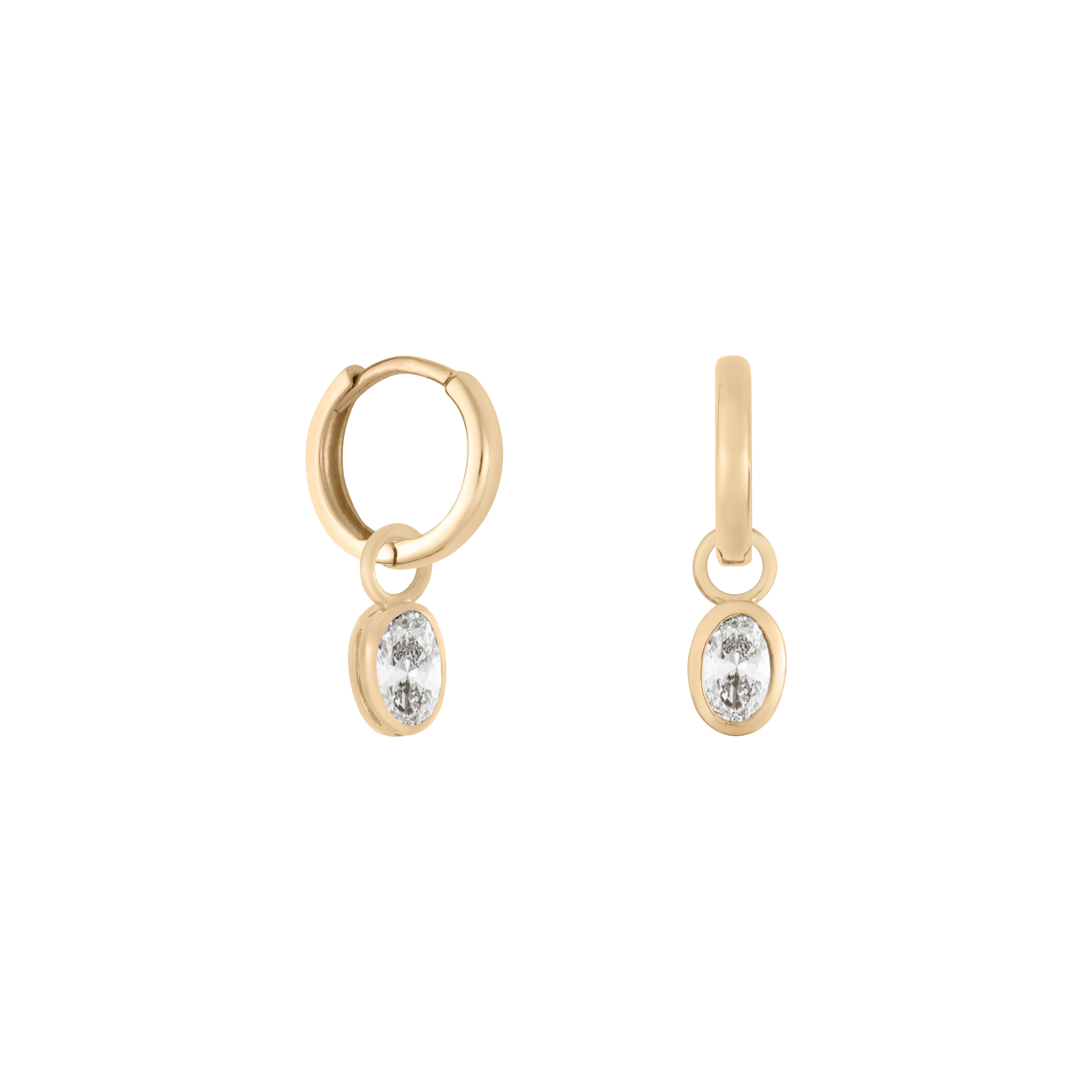 Oval diamond earring charm