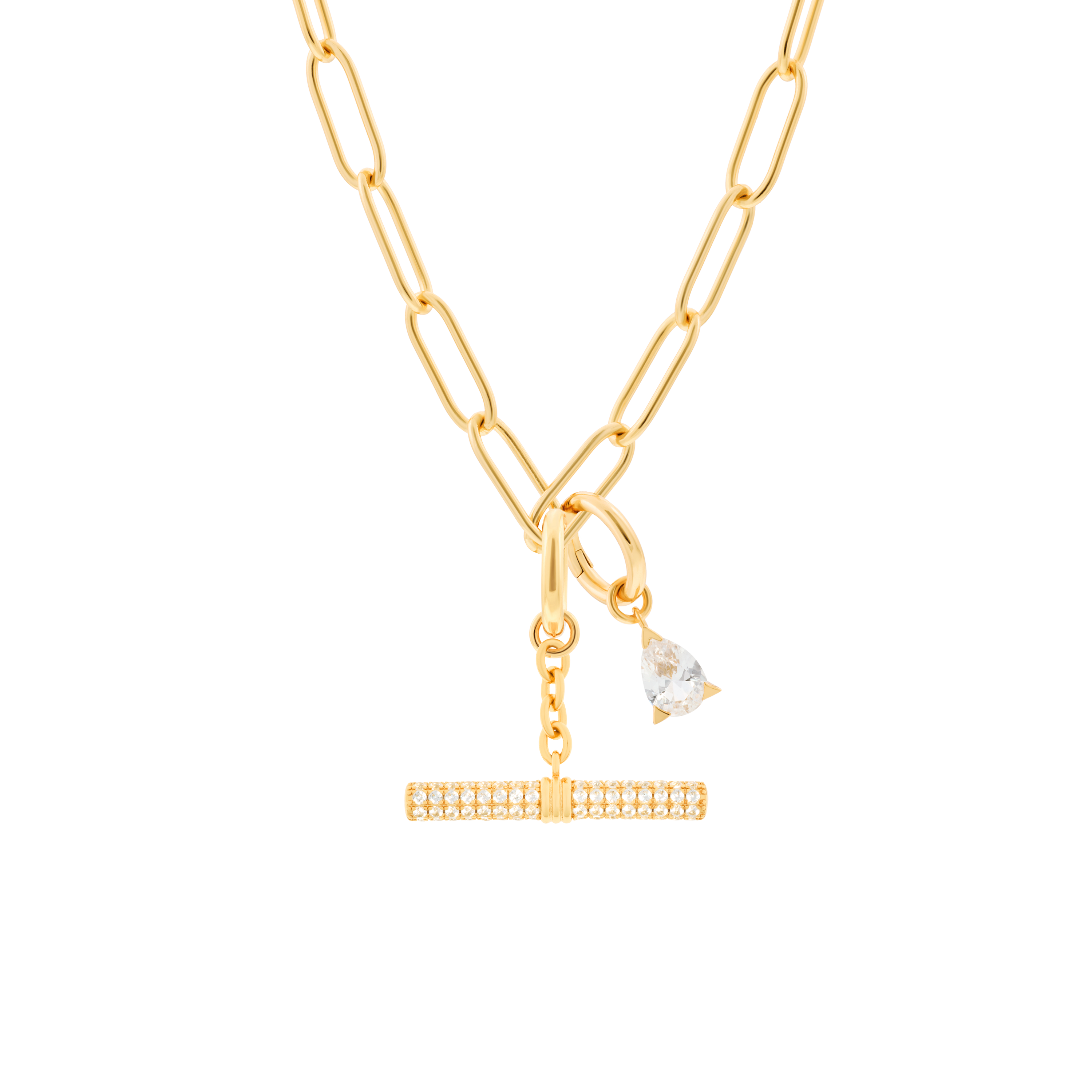Phoebe necklace with 2 charms in gold vermeil